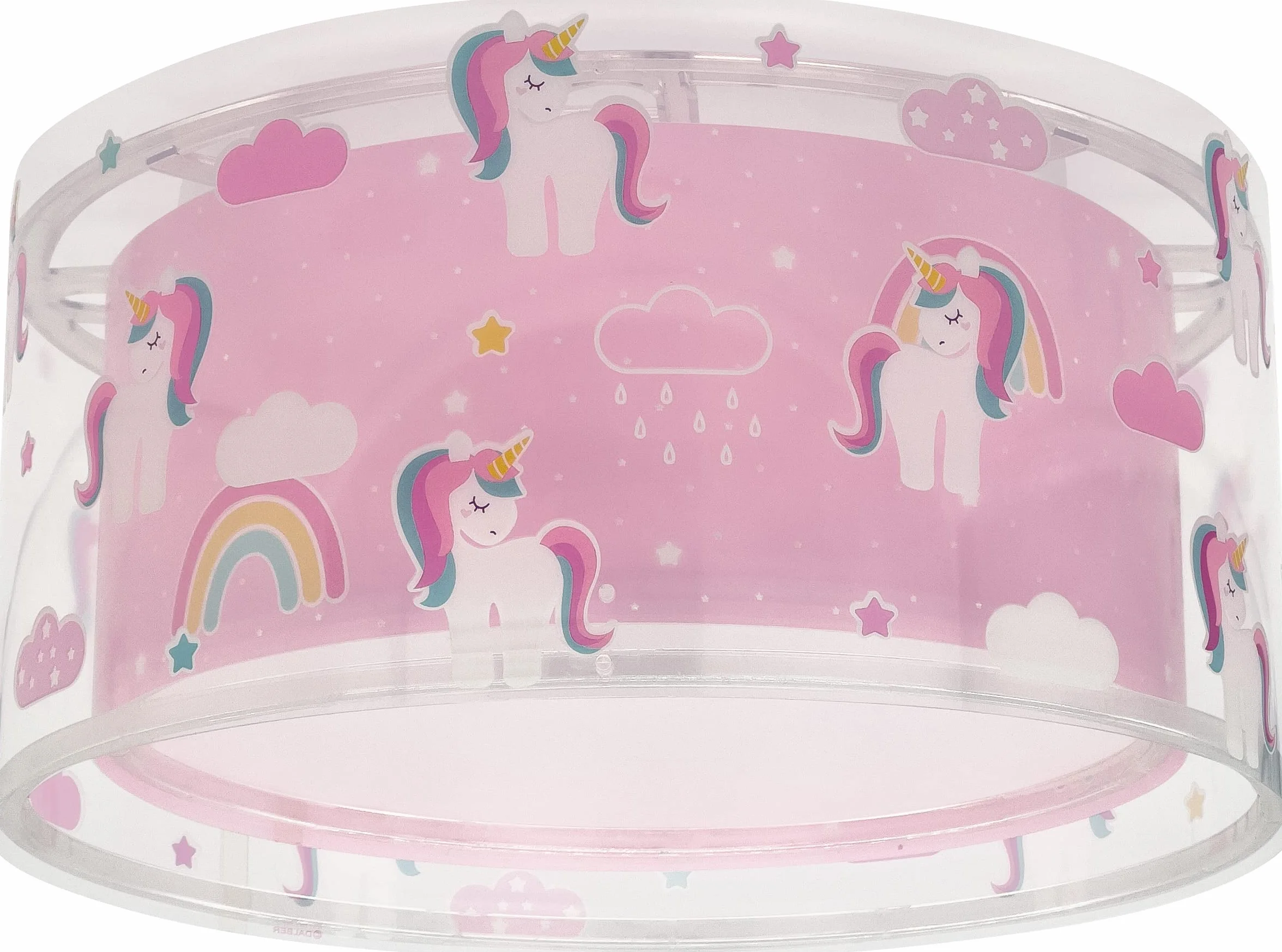 Dalber Plafonnier Enfant Licornes Animaux Unicorns Lustre Chambre Lampe Plafond E27 Rose