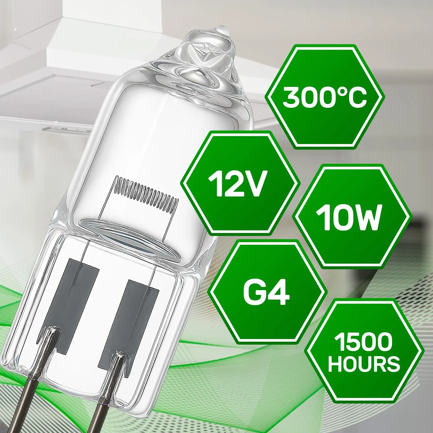 ONIX TECH Ampoule Halogène G4 12V 10W 300°C pour Hotte Cuisine Bosch Siemens Küppersbusch