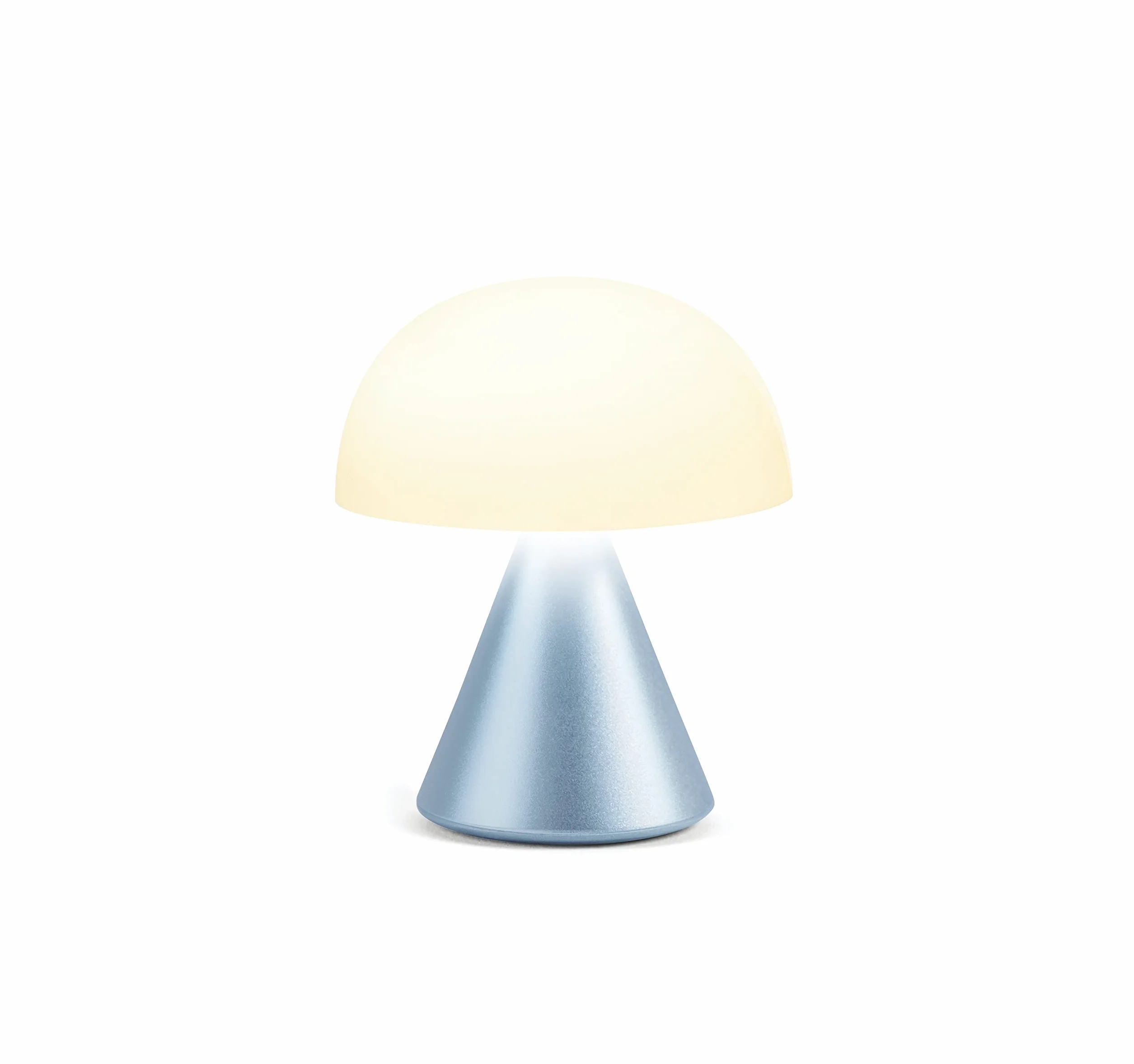 Lexon MINA Mini Lampe Champignon sans fil rechargeable LED à poser variateur intensité 12h autonomie Bleu Clair