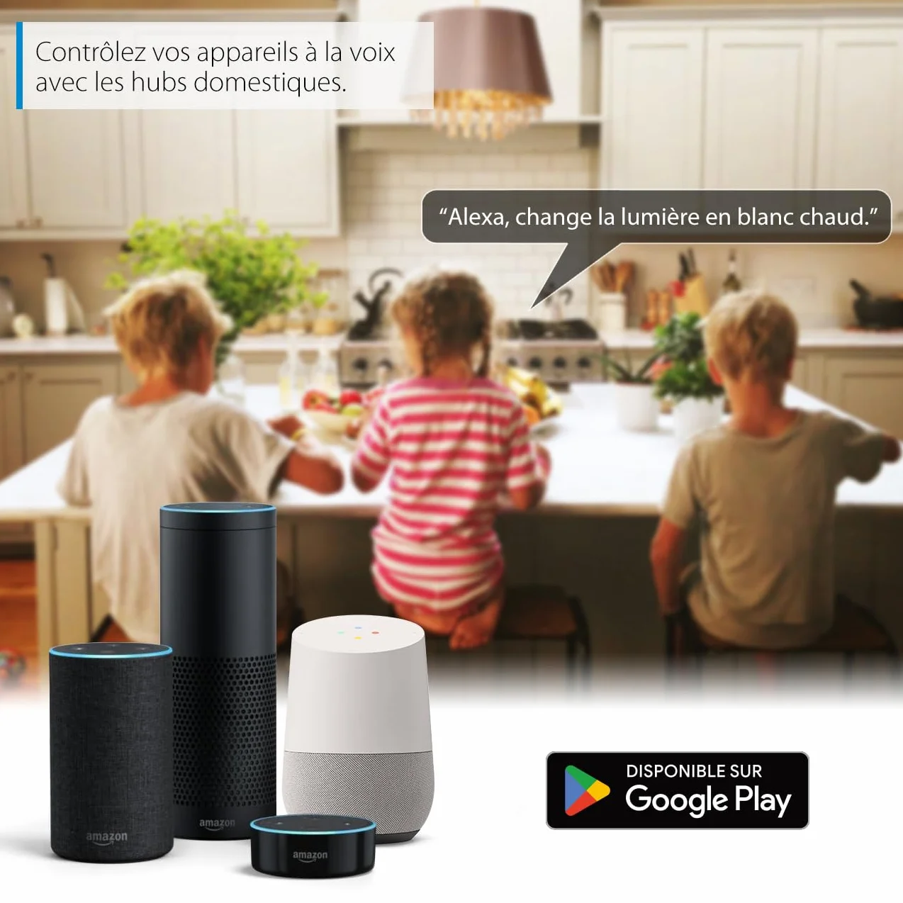 LVWIT GU10 Ampoule Connectée Alexa 4.9W Smart LED WIFI 350Lm Compatible Alexa Google Assistant Lot de 4