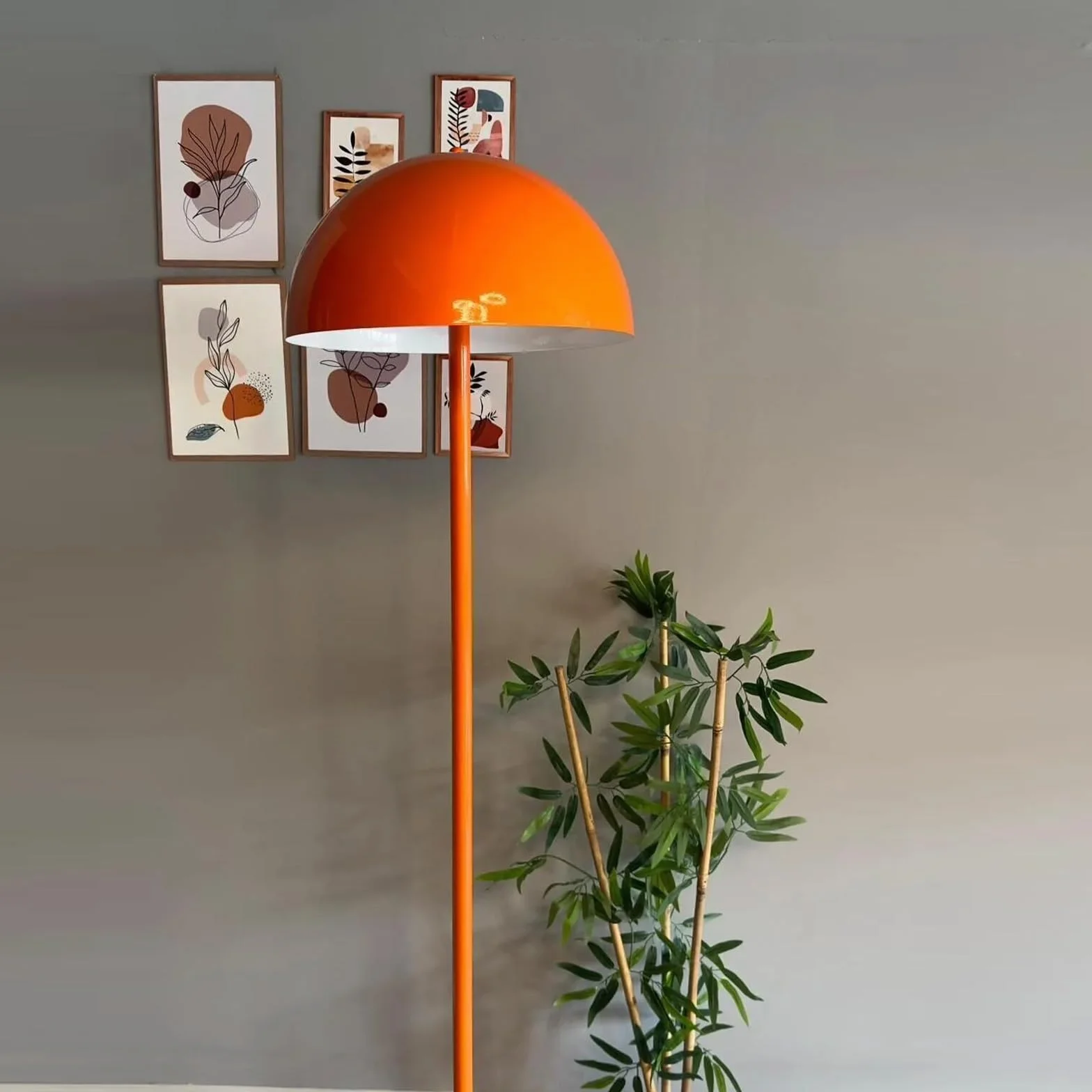 Gorkiede Lampadaire Métal 40 cm Orange avec Douille E27 Salon Moderne
