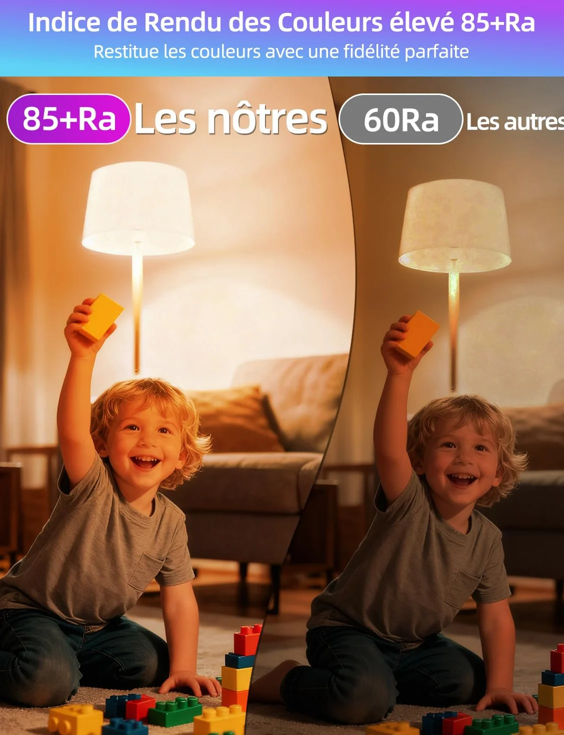 Ampoule LED E27 RGBW Dimmable 85W Équivalent Edison avec Télécommande