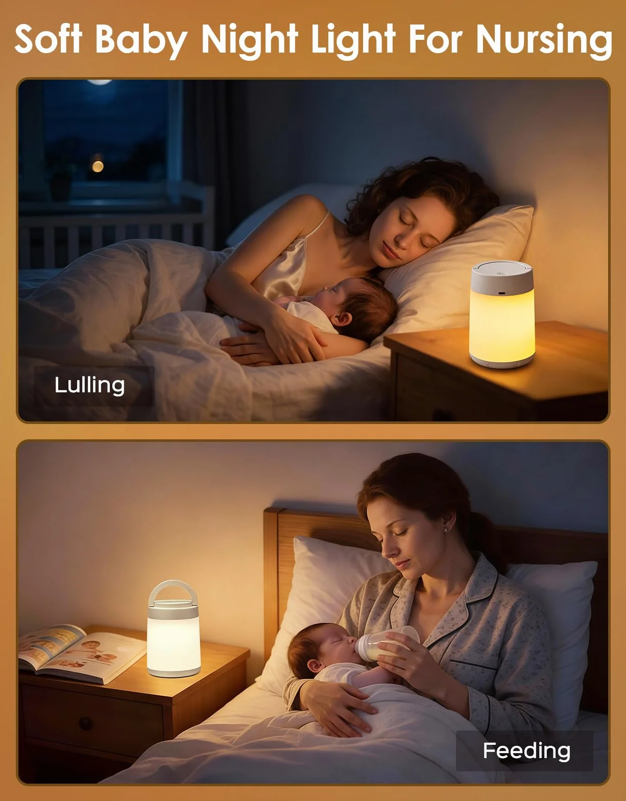 One Fire Veilleuse Enfant 10 Couleurs 8 Niveaux Luminosité Tactile Télécommande Rechargeable Sans Fil Lampe Chevet Chambre Camping