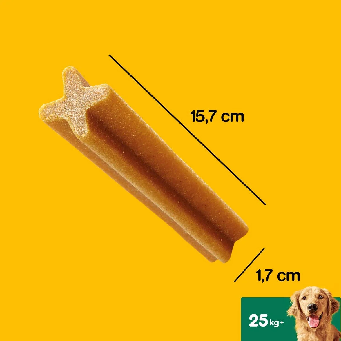 Pedigree DENTASTIX 56 Bâtonnets à Mâcher pour Grand Chiens 25kg+, 8 Sachets de 7, Saveur Poulet et Bœuf