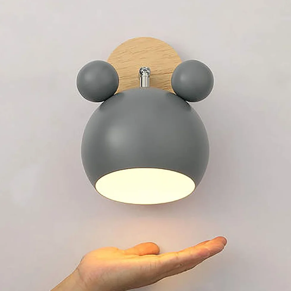 Mengjay E27 Applique Murale Réglable Fer Bois Lampe de Chevet Chambre Enfant Cuisine Éclairage Mural Décoratif Vert