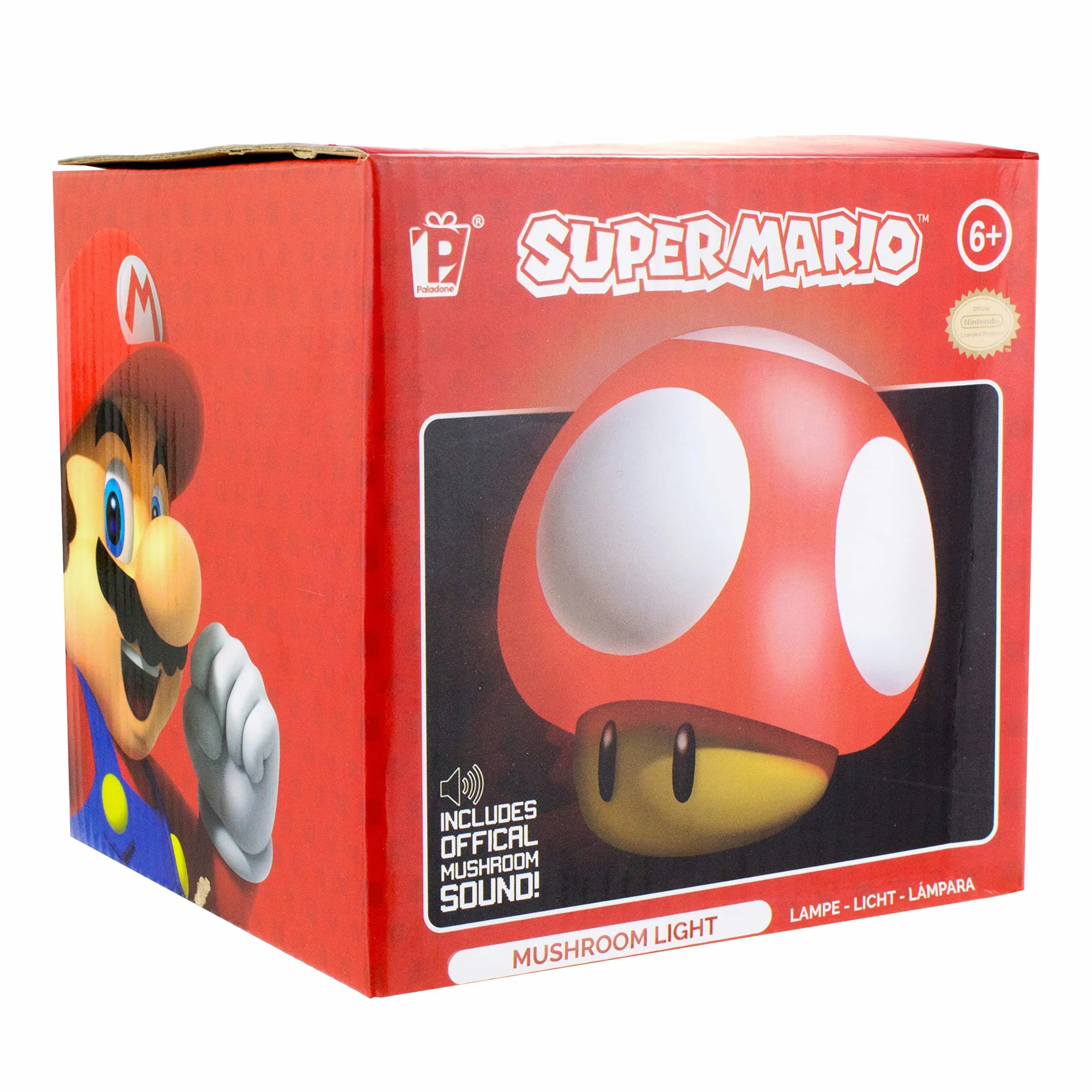 Lampe Champignon Super Mario Officielle avec Sons, Cadeau Garçons, Décoration Chambre Enfants