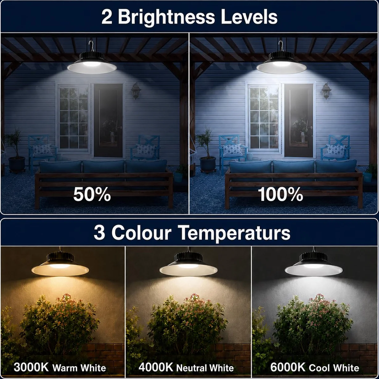 NATPOW Lampe Solaire Extérieur Suspendue IP65 Jardin Terrasse 2 Pièces