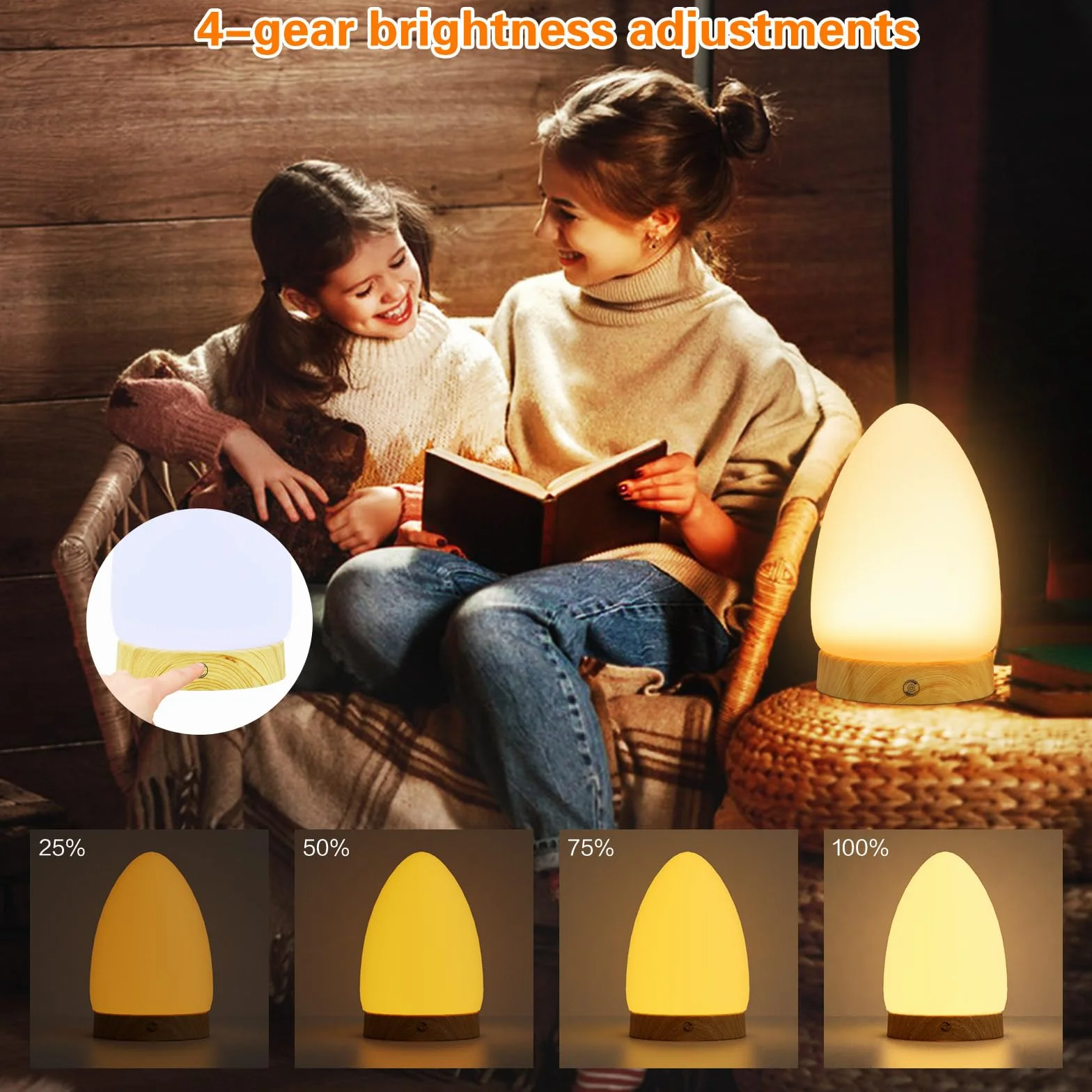 Hopihe Lampe de luminothérapie 10 000 Lux sans UV, lumière du jour avec télécommande, 4 niveaux de luminosité, minuteur