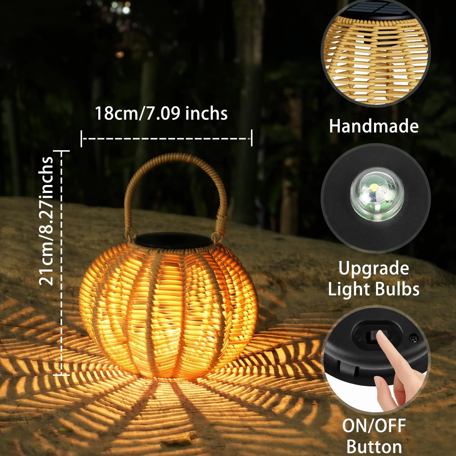 Lampe Solaire Exterieur IP65 Étanche 2 Lanterne Suspension Jardin Balcon Terrasse