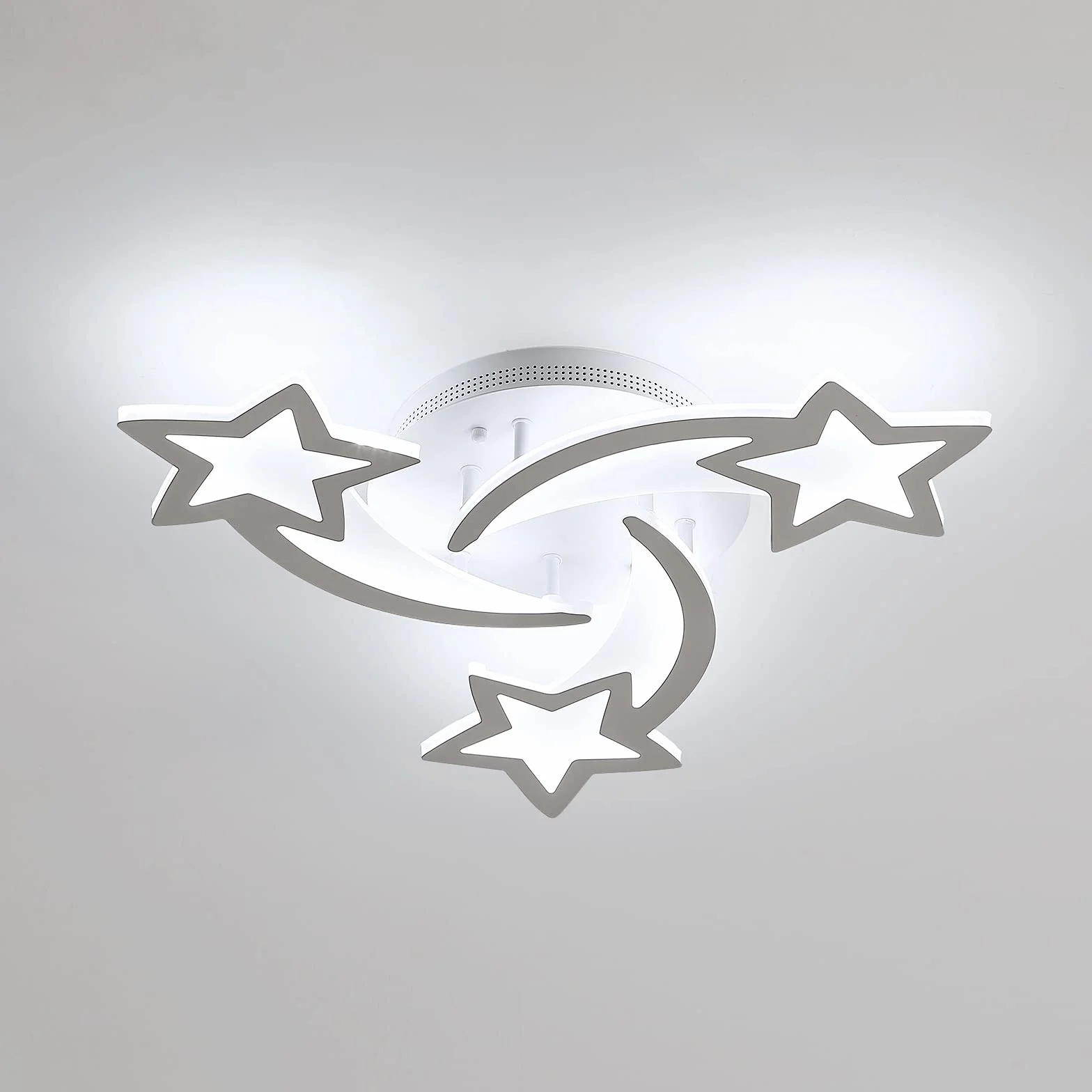Goeco Lustre Enfant Lampe Plafond LED 40W 4500LM Diamètre 54cm Blanc Froid 6500K