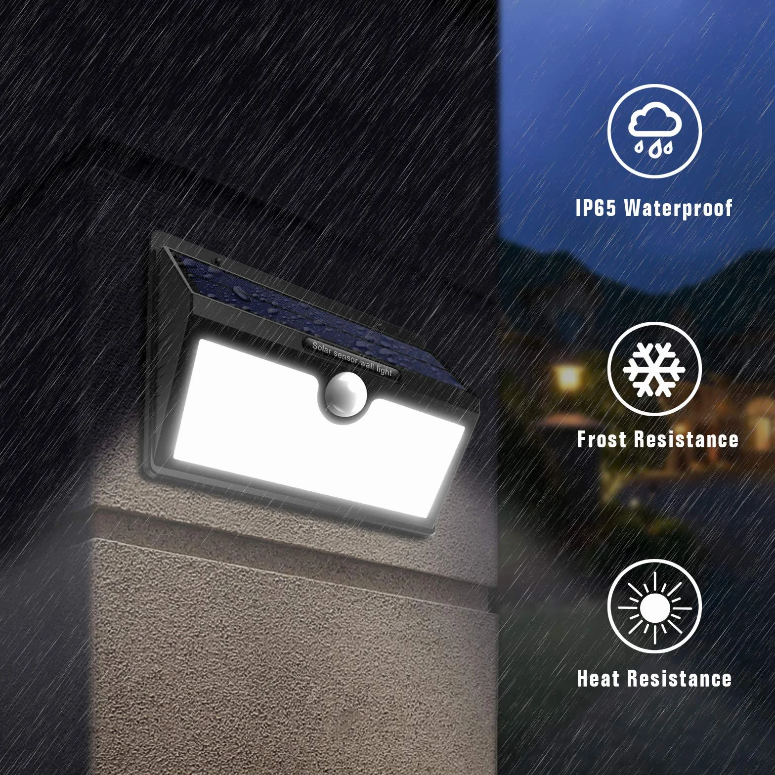 Lampe Solaire Extérieur 78 LED 180° Détecteur de Mouvement Éclairage Étanche Sans Fil