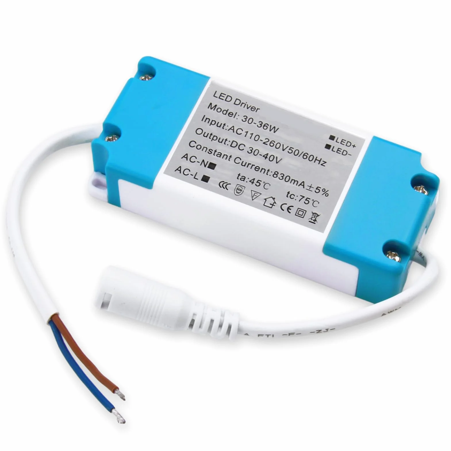 Transformateur LED 30W-36W Alimentation 30-40V 830MA Driver Universel pour Ampoules Rubans Spots