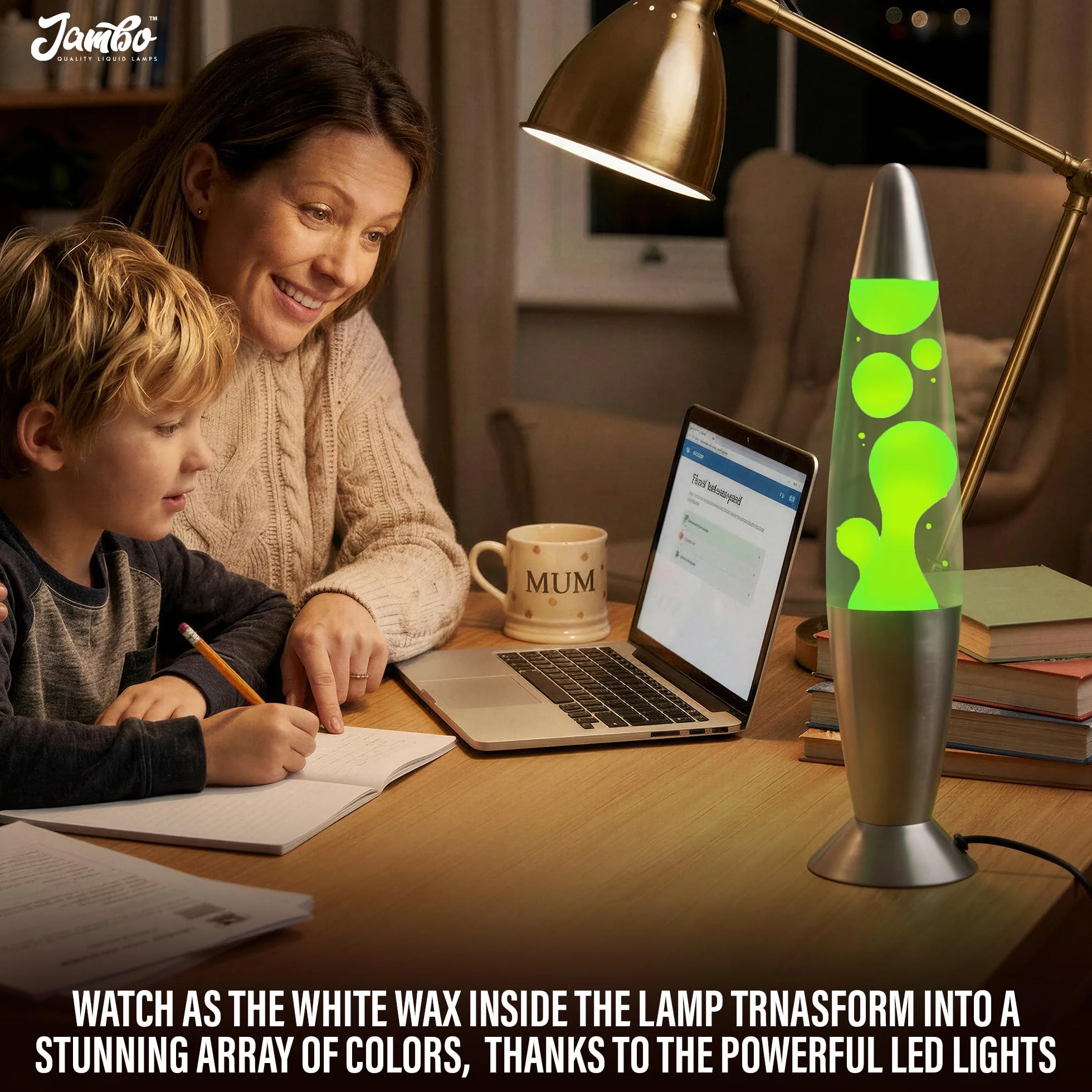 Jambo 17-Color Changing LED Motion Lamp 16" Night Light with Remote for Bedroom Living Room