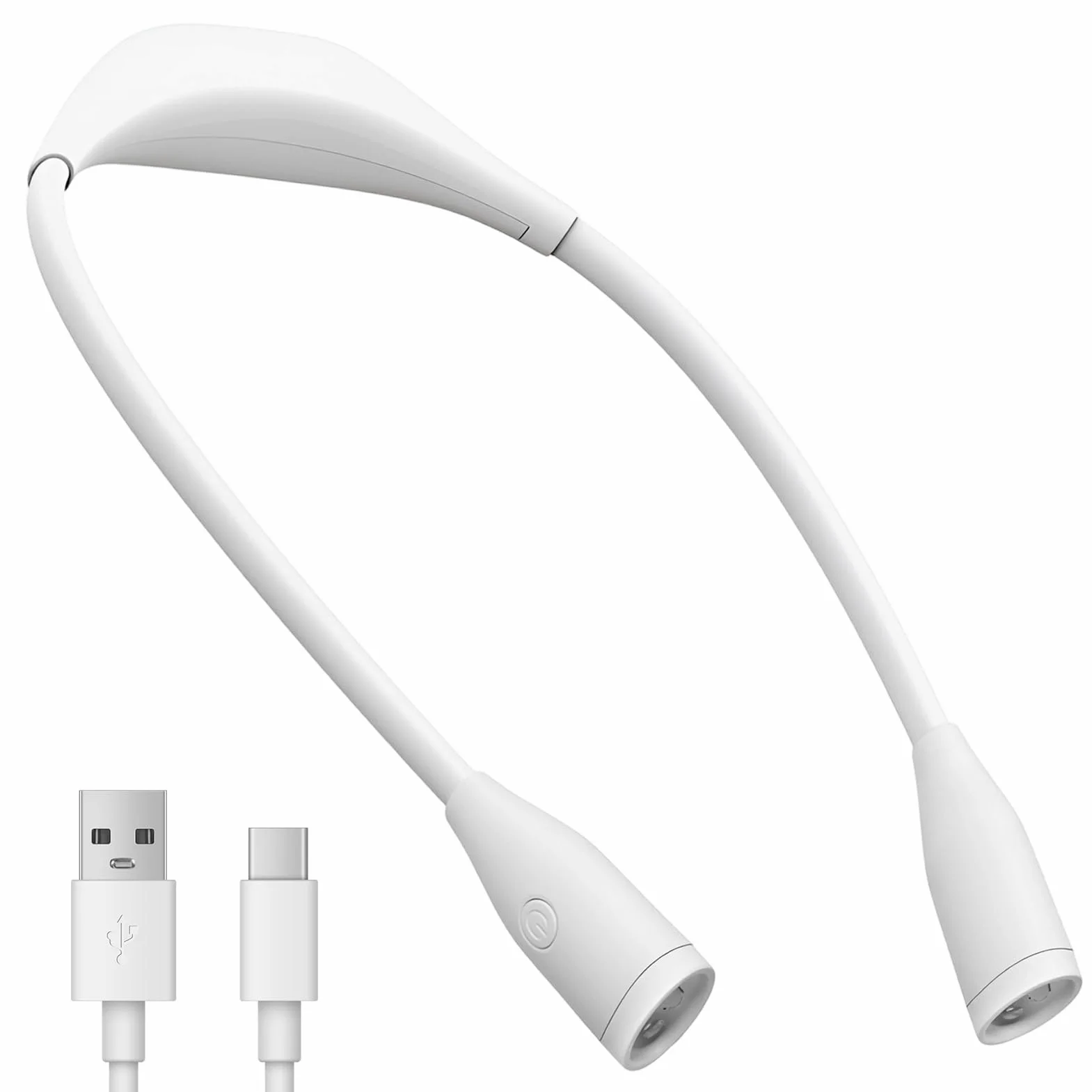 Lampe de Cou LED Rechargeable USB, Bras Flexibles 360°, 3 Couleurs 9 Niveaux Luminosité