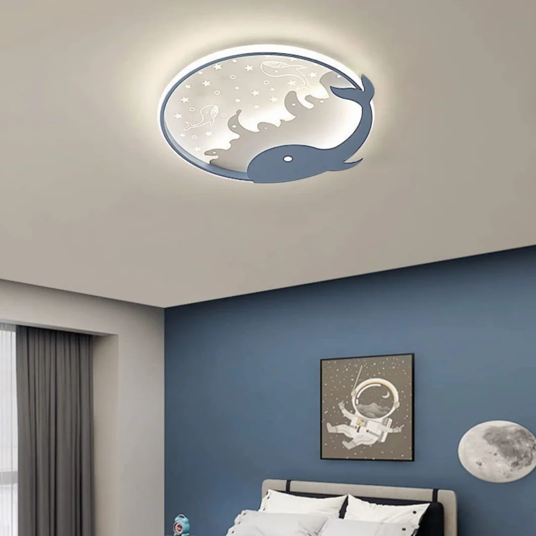 Creux Dauphin LED Plafonnier Chambre d'Enfant 28W 15.9" 3 Éclairage