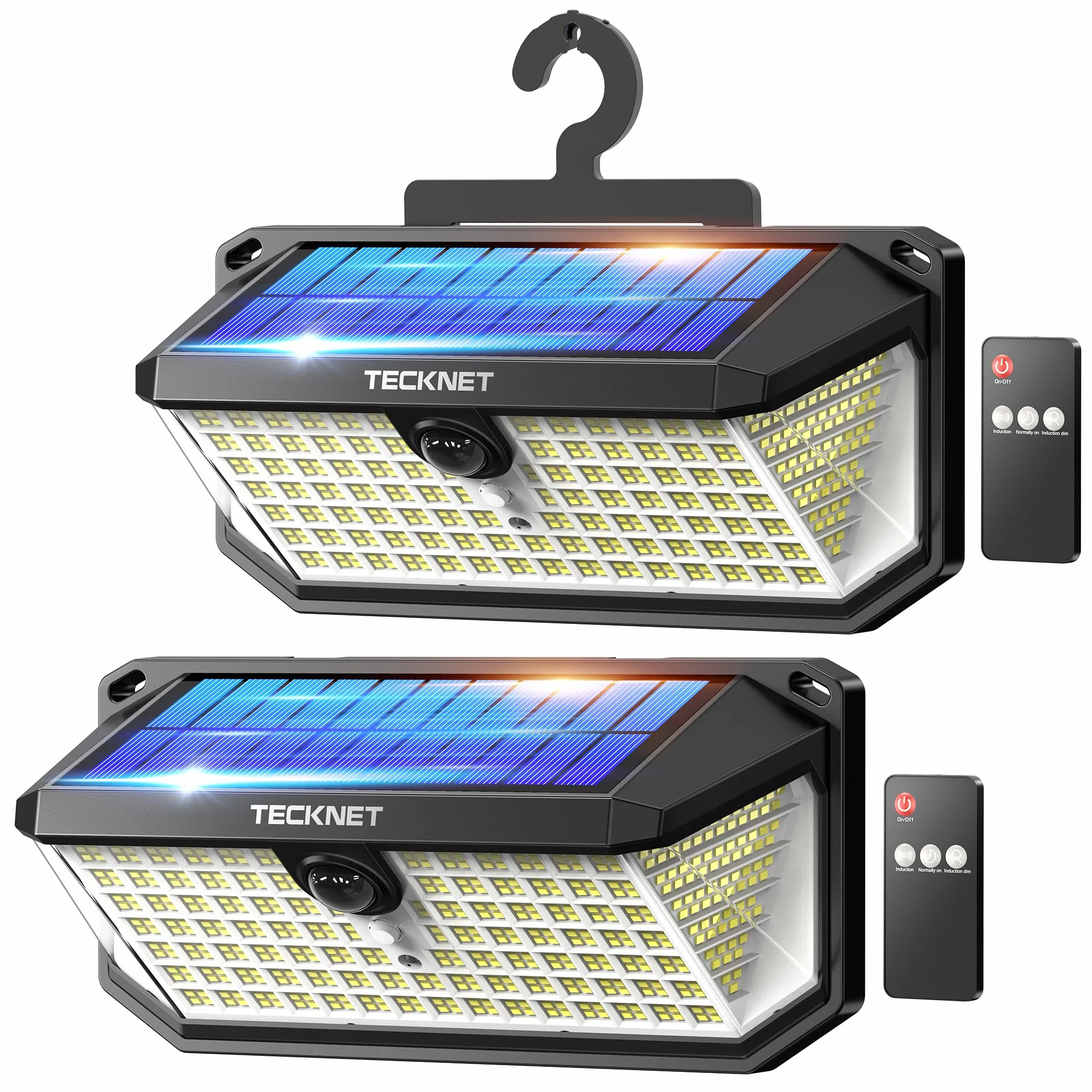 TECKNET Lampe Solaire Extérieur 546 LED 300° IP66 Détecteur de Mouvement Jardin Garage Terrasse