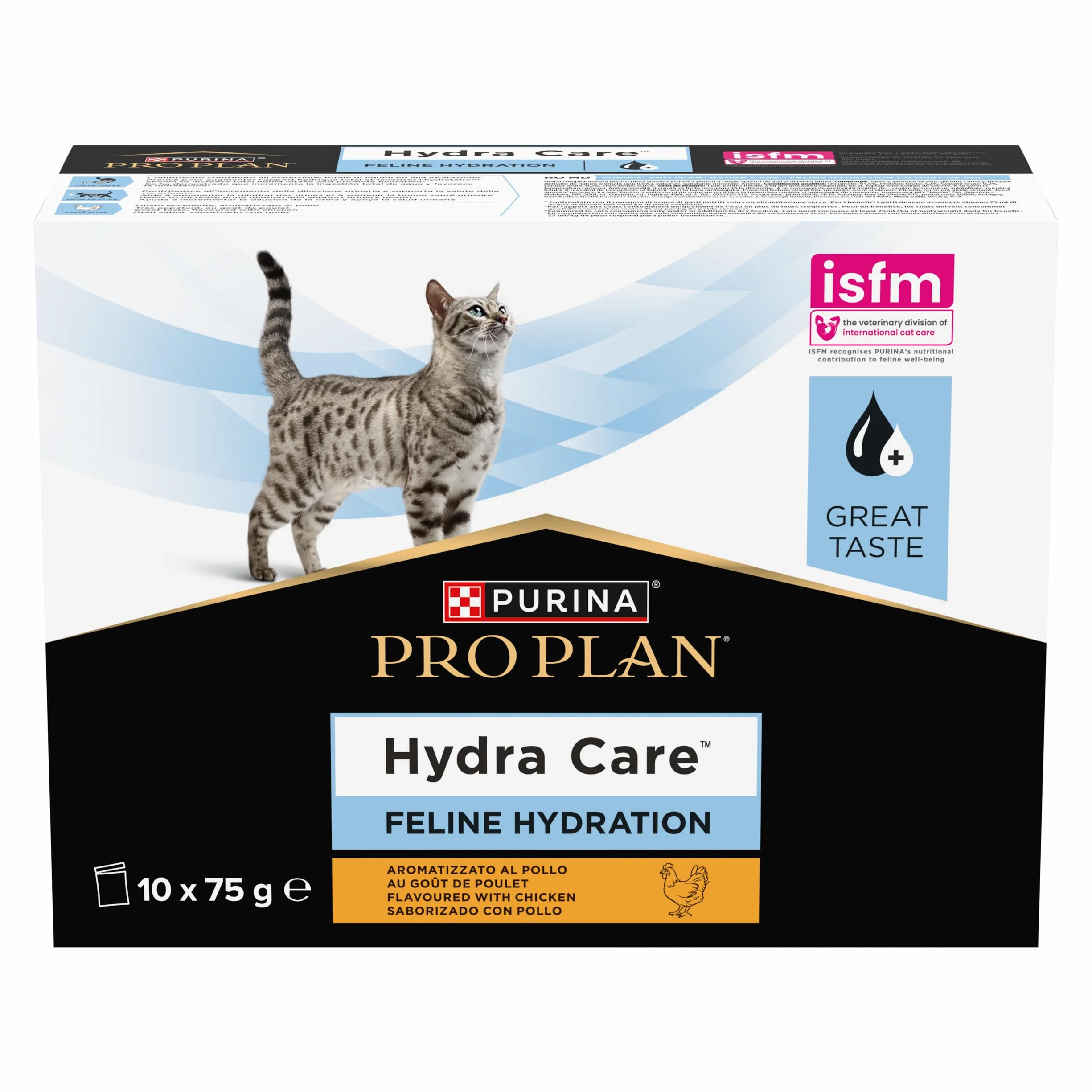 PURINA Pro Plan HYDRACARE Aliment complémentaire pour Chats Adultes Au Poulet Sachets 10x75g