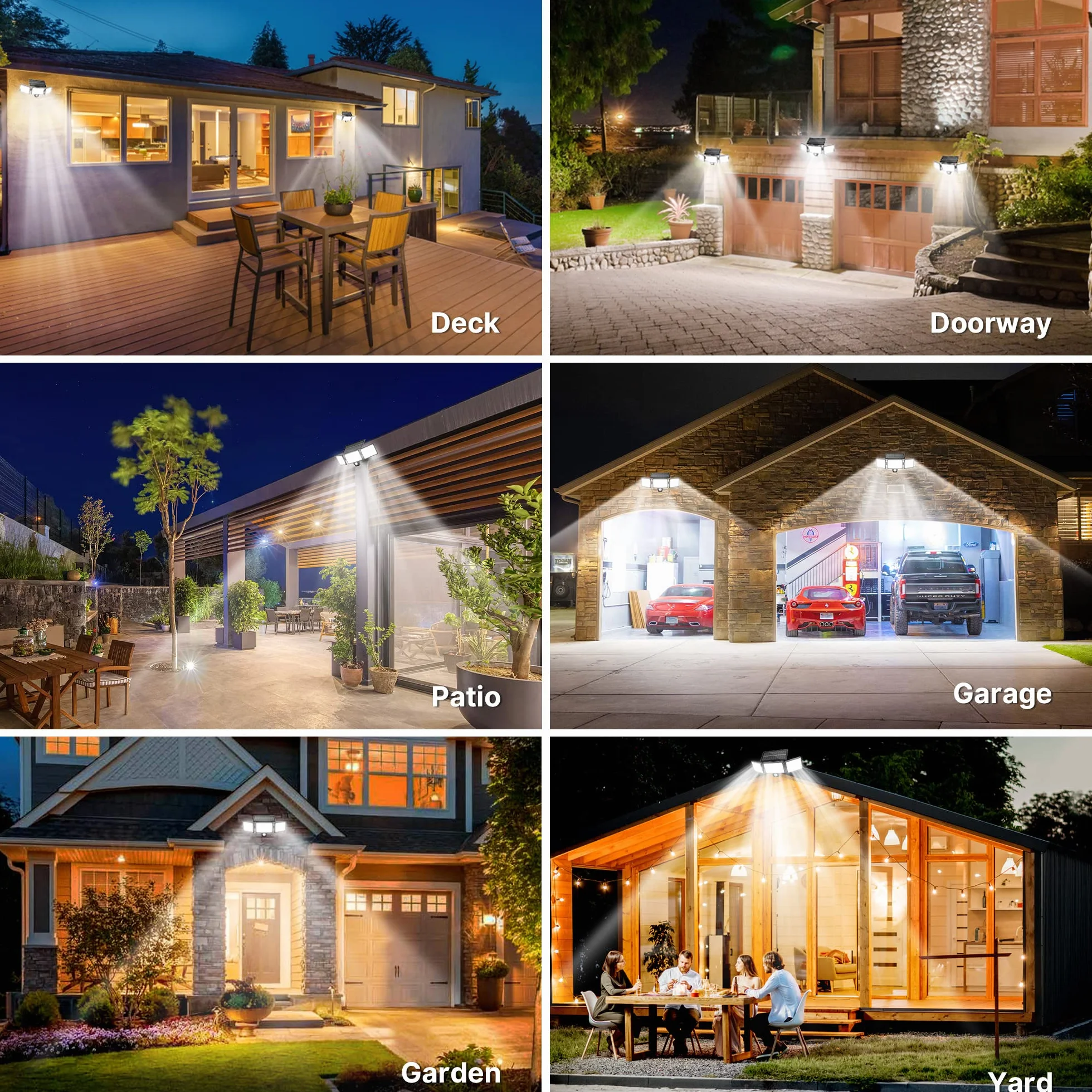 Lampes Solaires Extérieur Puissante 304LED Projecteur avec Détecteur de Mouvement 320° IP65