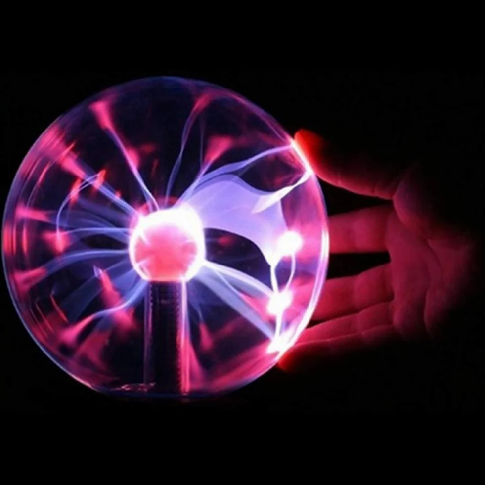 Lumière de Boule de Plasma 5 pouces Lampe de Sphère d'Ion Sensible au Toucher Rouge