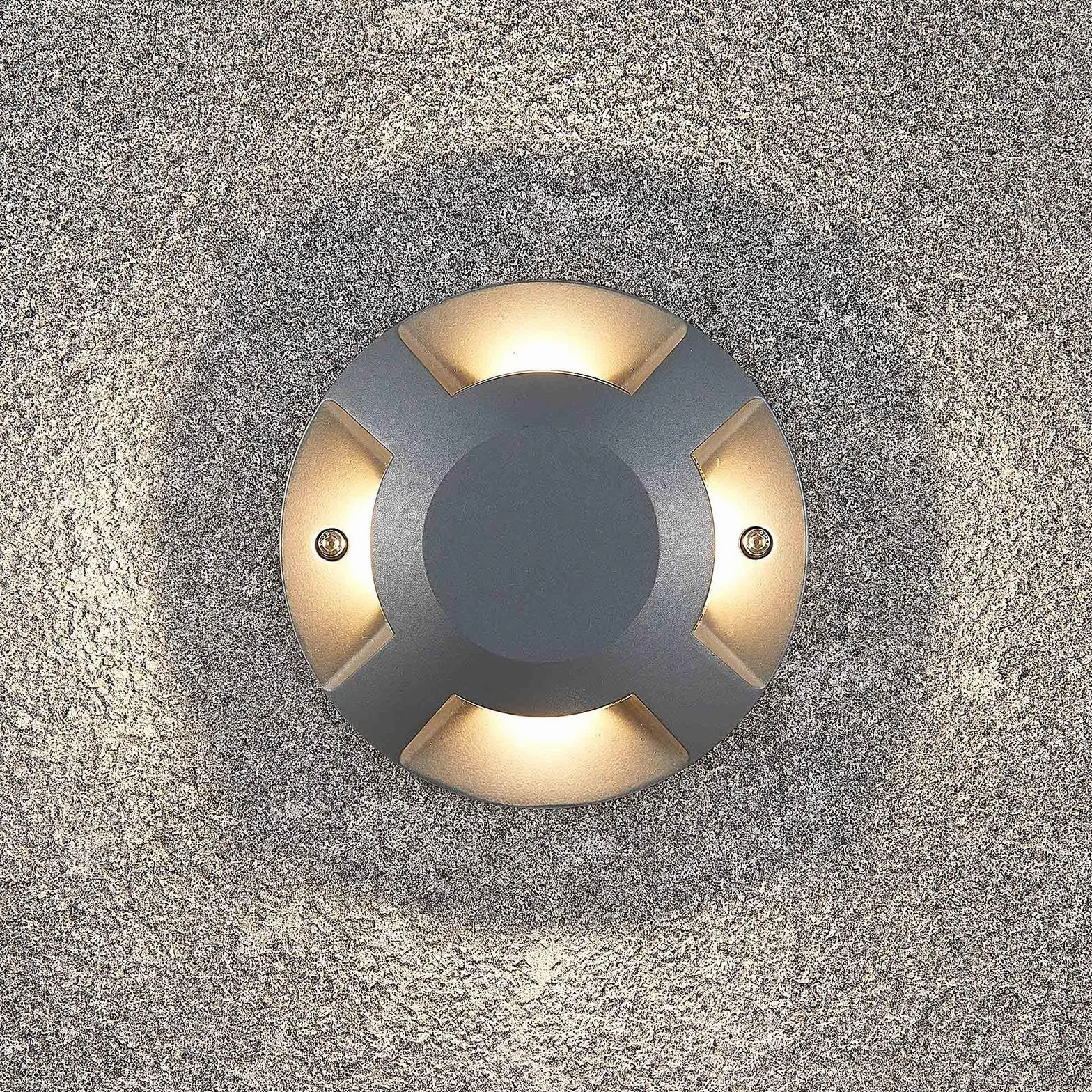Projecteur d’extérieur LED Jeffrey Gris Aluminium 1 lampe pour jardin terrasse