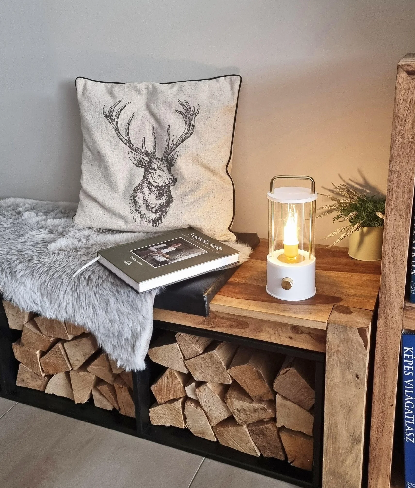 Coen Bakker Lanterne LED IP44 USB blanc chaud 15 x 11 cm