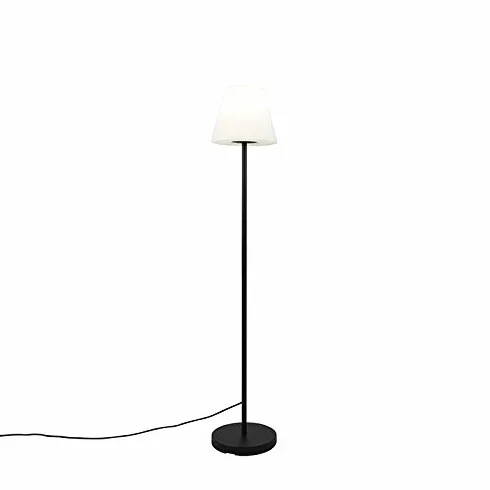 QAZQA Virginia Lampadaire 1 Lumière Ø 25 cm Noir Design Éclairage Extérieur