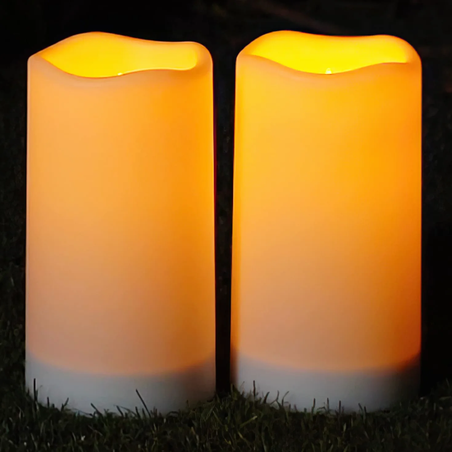 Homemory Lot de 2 bougies solaires d'extérieur étanches rechargeables sans flamme