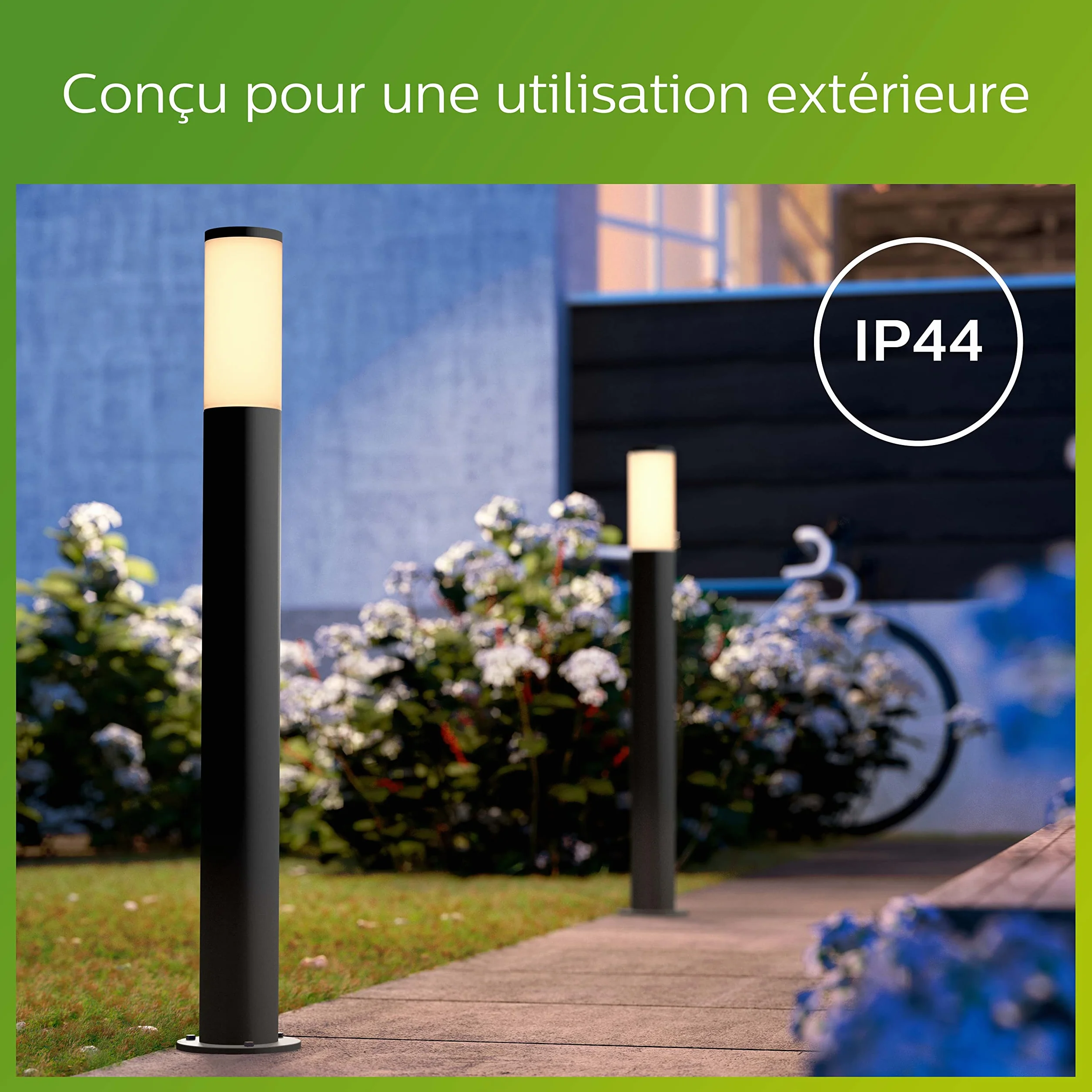 Lampadaire d'extérieur PHILIPS UTRECHT Anthracite 20W Résistant aux intempéries