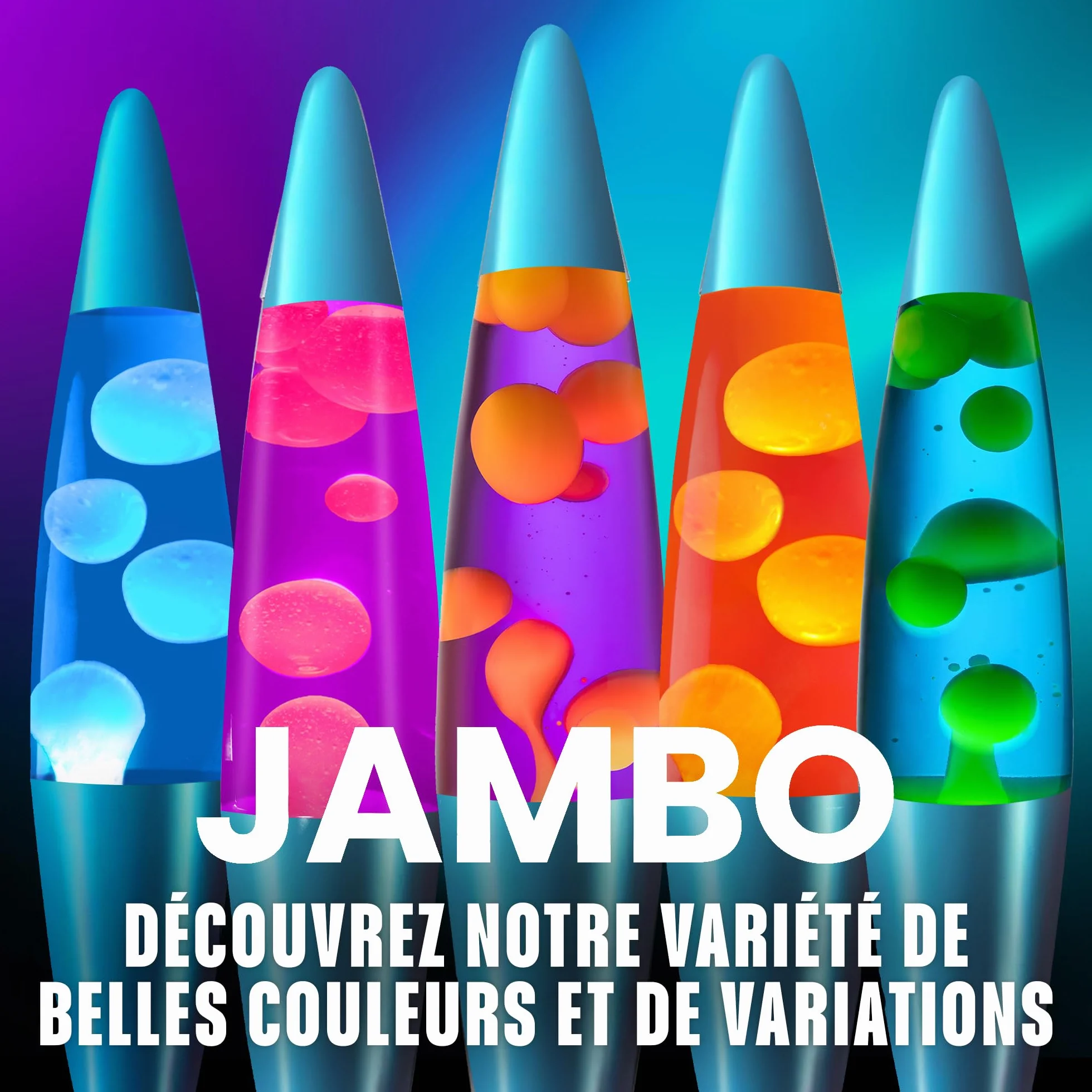 Jambo Lampe 16'' Bleu Jaune Verte Lumière Liquide Relaxante Veilleuse Décoration Salon Bureau Chambre