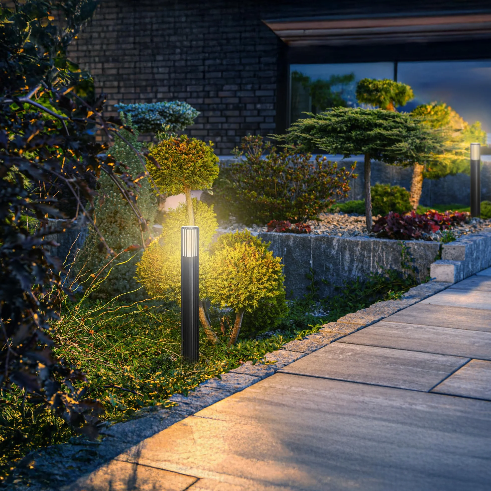 Torrin Lampe de Jardin IP44 GU10 Aluminium EDO Borne d'Éclairage Extérieur 55 cm Noire