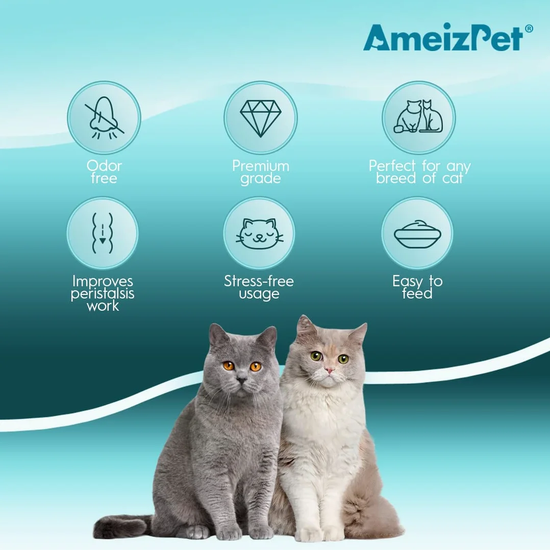 Pâte Anti Boule de Poil pour Chat Ameizpet, Complément Alimentaire Tube 100g