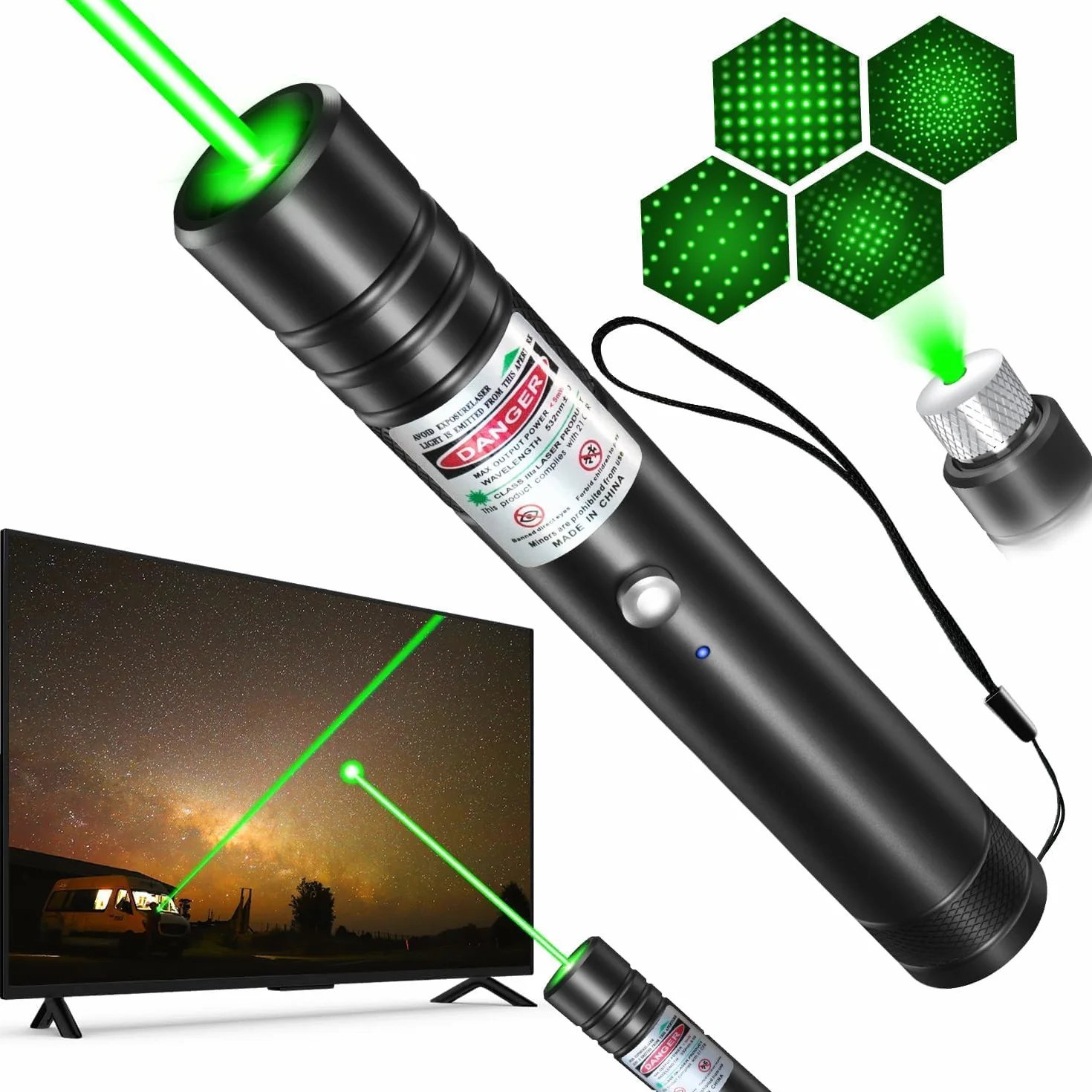 Torche LED rechargeable ultra-compacte avec lampe de poche et mode stroboscope