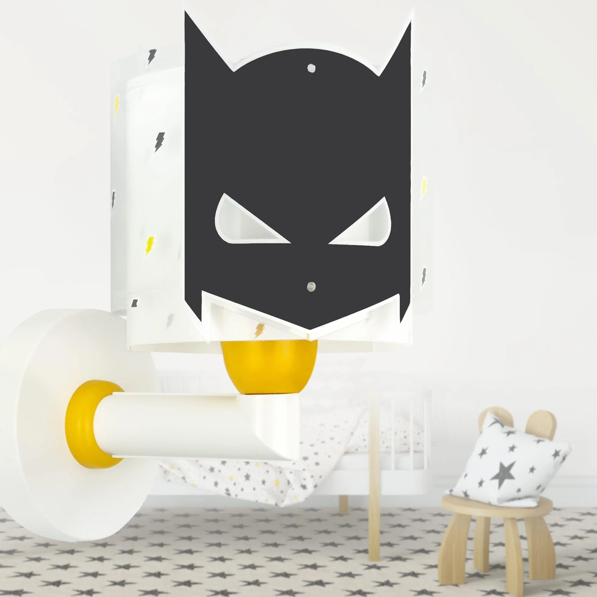 Dalber Applique Murale Enfant Super-héros Noir