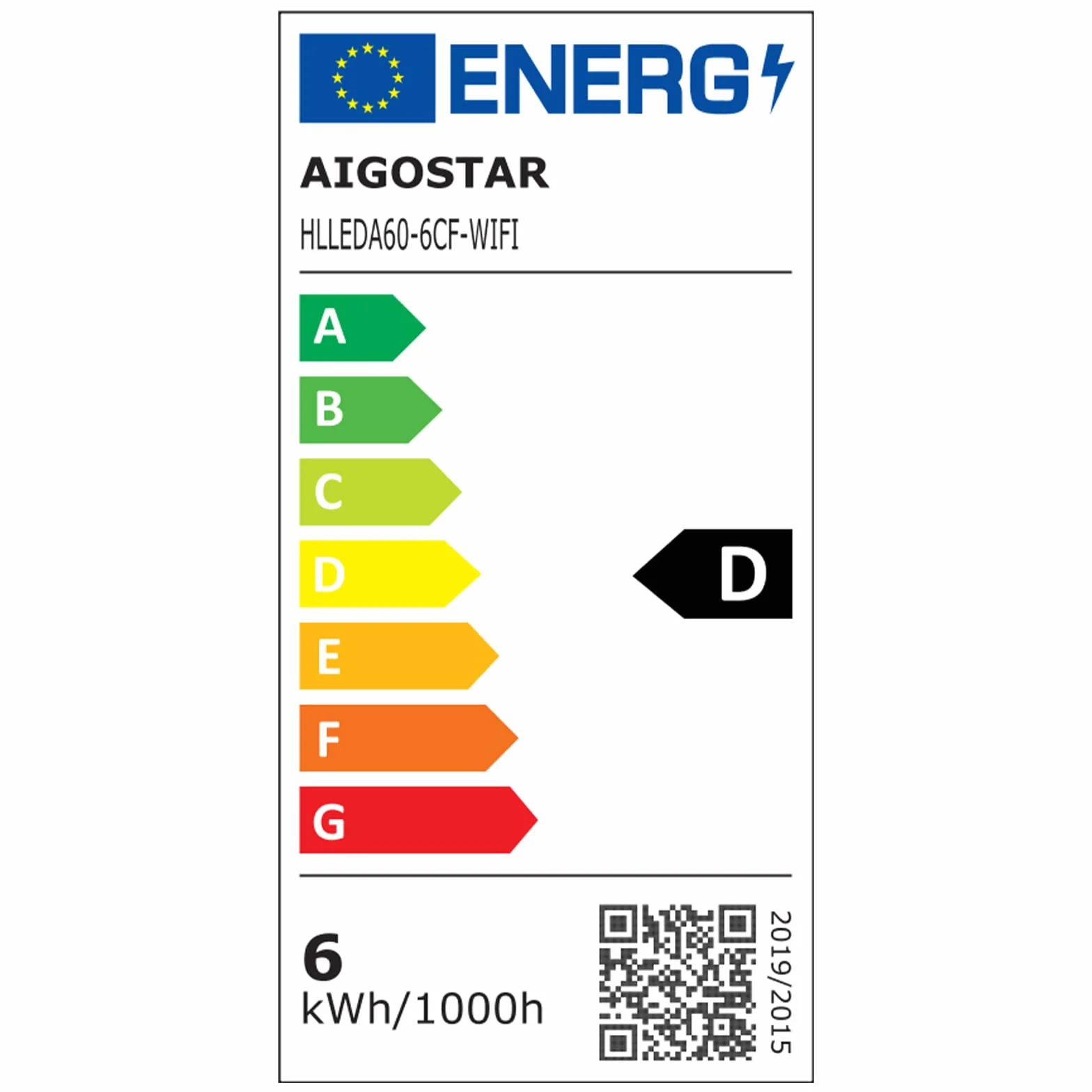 Aigostar Ampoule Connectée WiFi E27 6W LED Vintage Intelligente Dimmable 2700K-6500K Compatible Alexa Google Home
