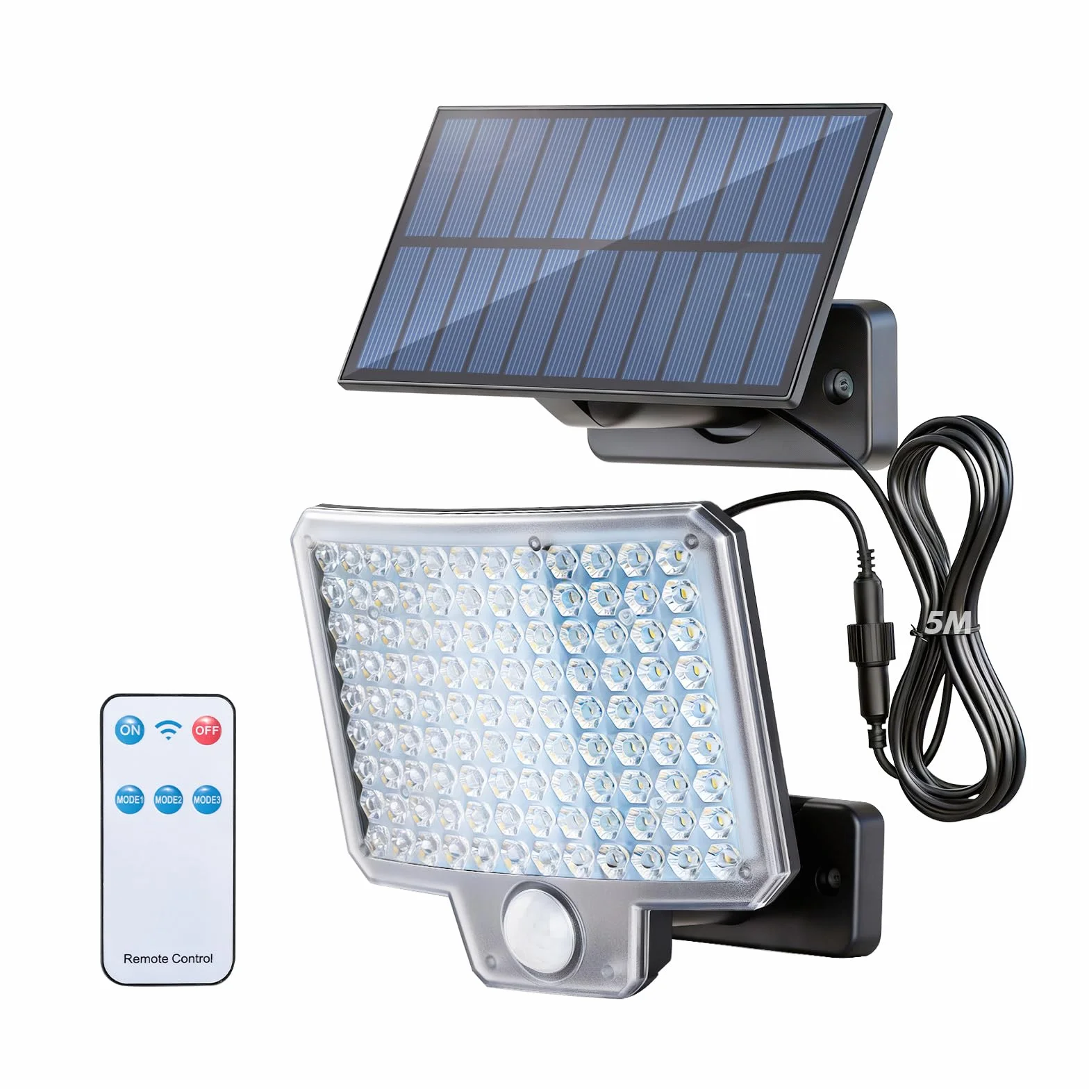 GRIFEMA GD201 Lampes de Sécurité Solaires d'Extérieur avec Détecteur de Mouvement, 3 Modes, IP65