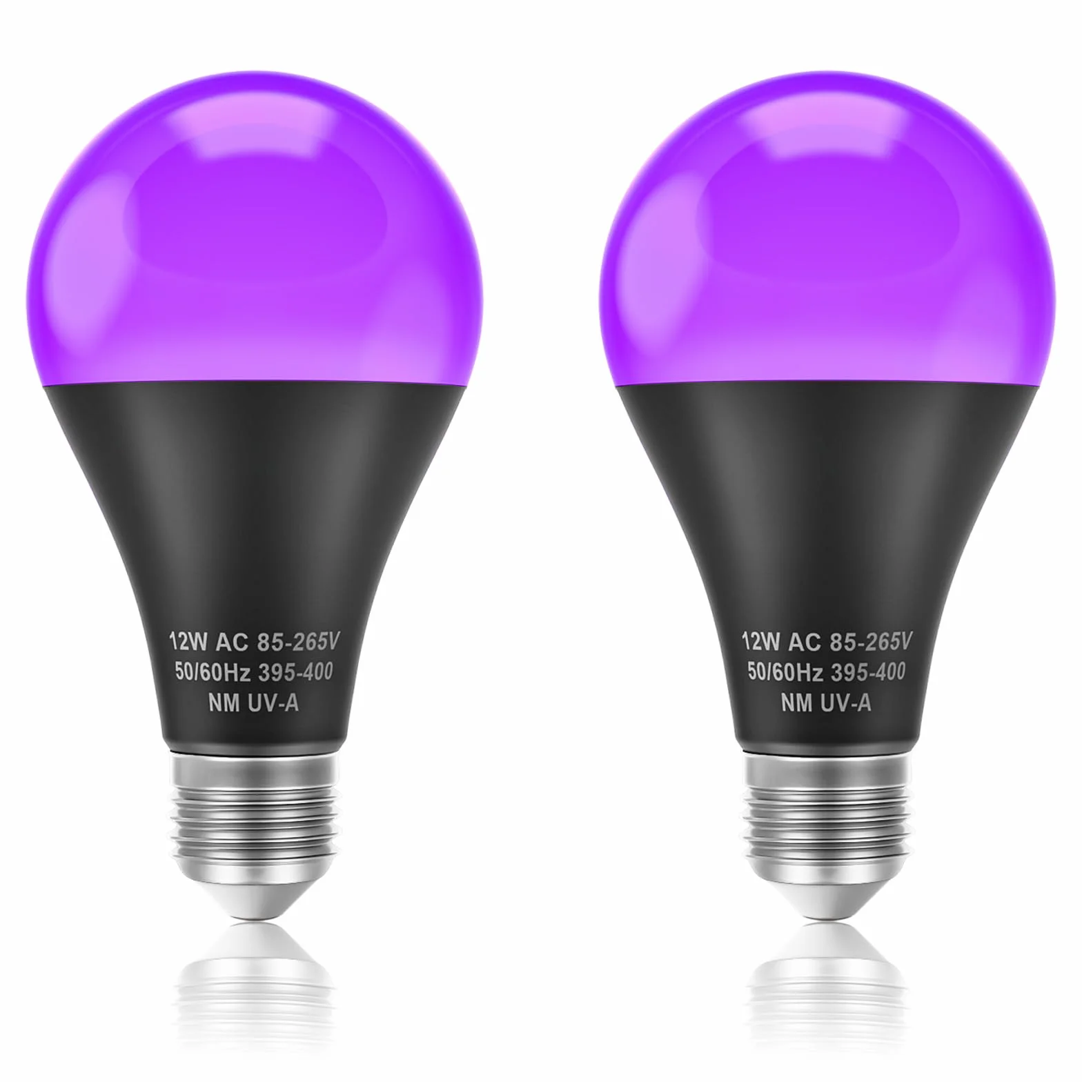 CREATESTAR LED UV Ampoule 12W E27 395NM UVA Lot de 2 Lumière Noire