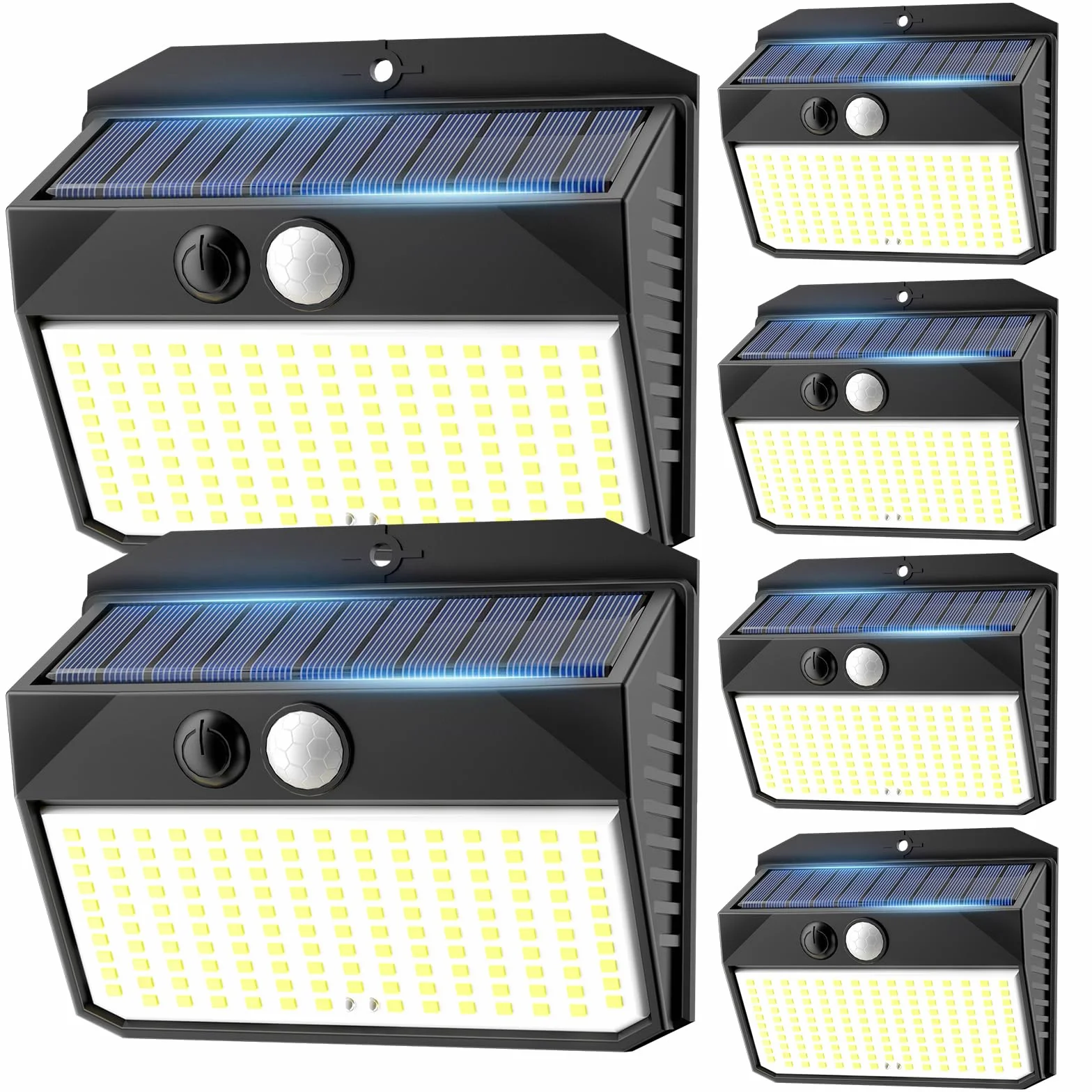 SIGRILL Lampe Solaire Exterieur 150LED avec Détecteur de Mouvement IP65 Etanche Lot de 6