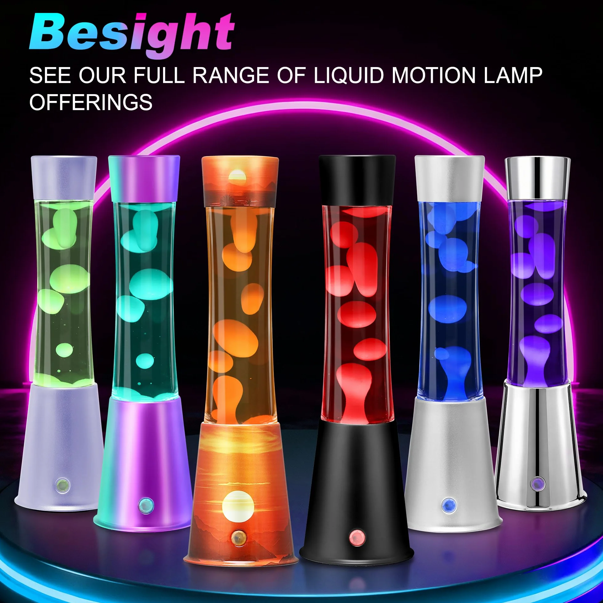 Lampe à Mouvement Liquide Grande 40cm 17 Couleurs Télécommande Veilleuse de Table Décoration