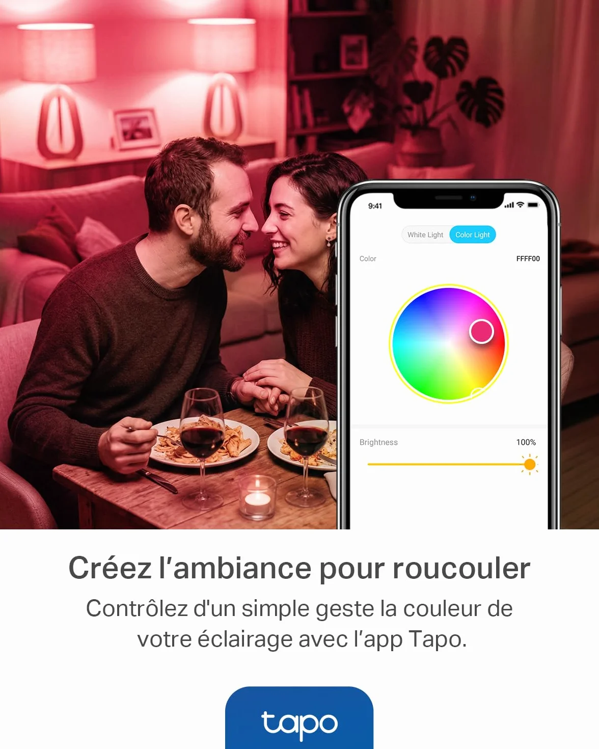 Tapo Ampoule Connectée WiFi LED E27 Multicolore 2500K-6500K Dimmable 8.7W 806Lm Compatible Alexa Google Home L530E 4-pack
