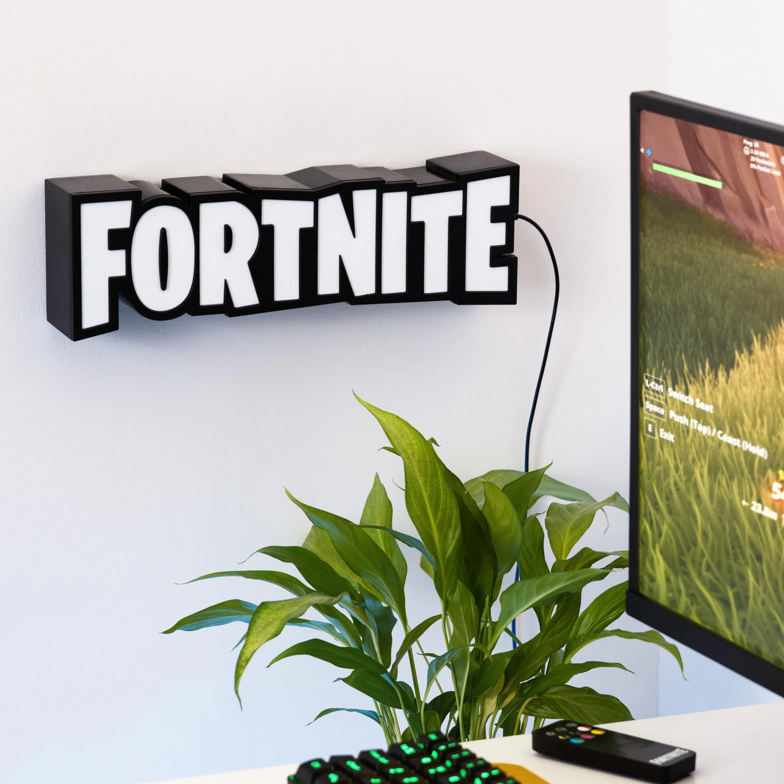 Paladone Fortnite Lampe RVB Officielle avec Télécommande, USB, Décoration Murale Bureau