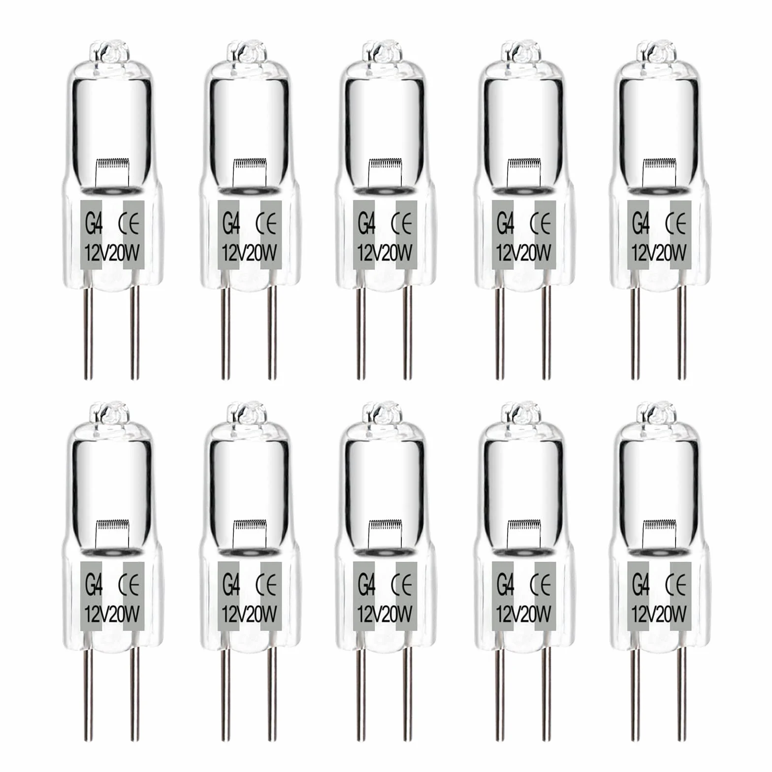 Ampoule Halogène G4 12V 20W Blanc Chaud Dimmable, Capsule G4, Lot de 10