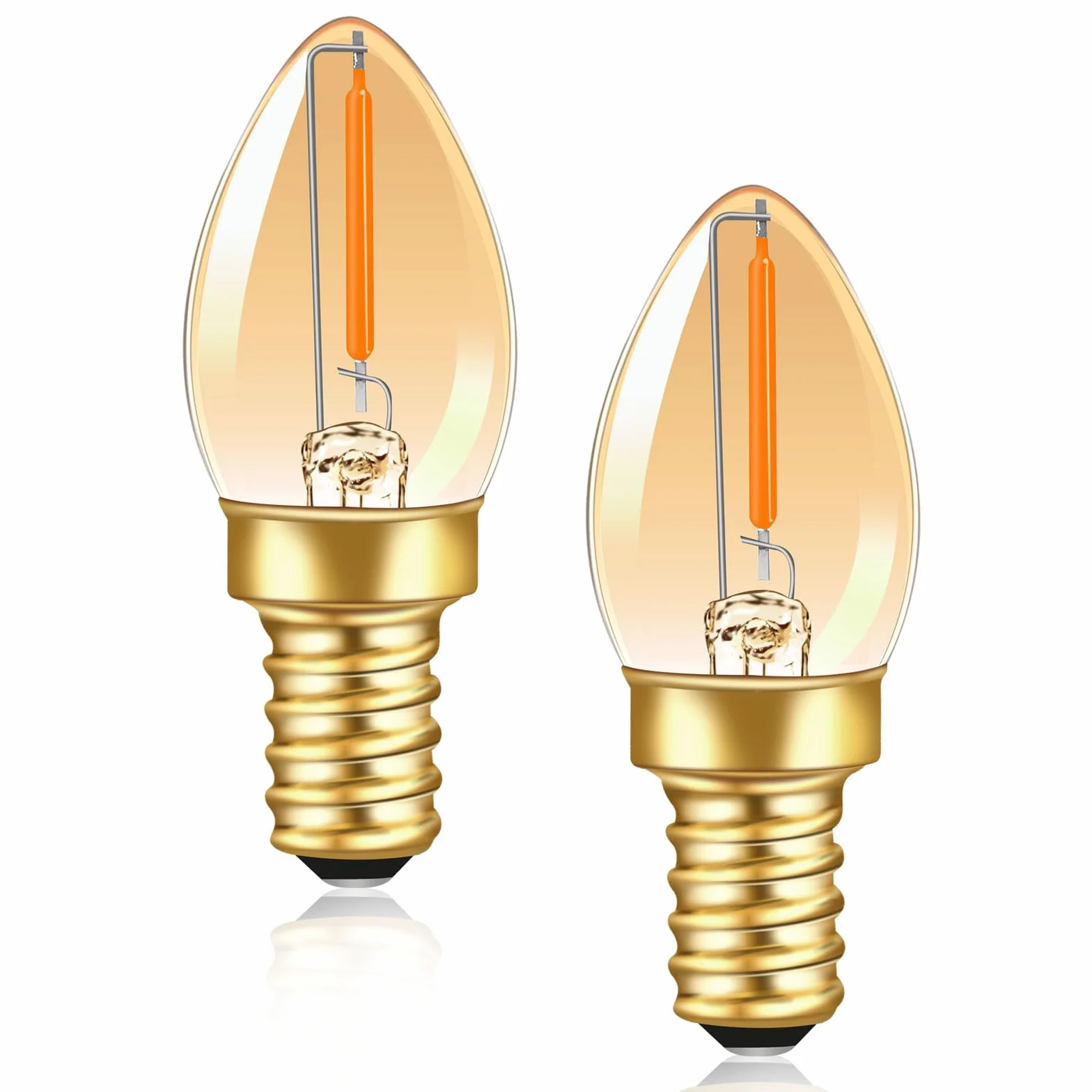Ampoule LED C7 E12 230V 0.5W Vintage Edison Blanc Chaud Ambre 50LM 2200K Non Dimmable Lot de 2
