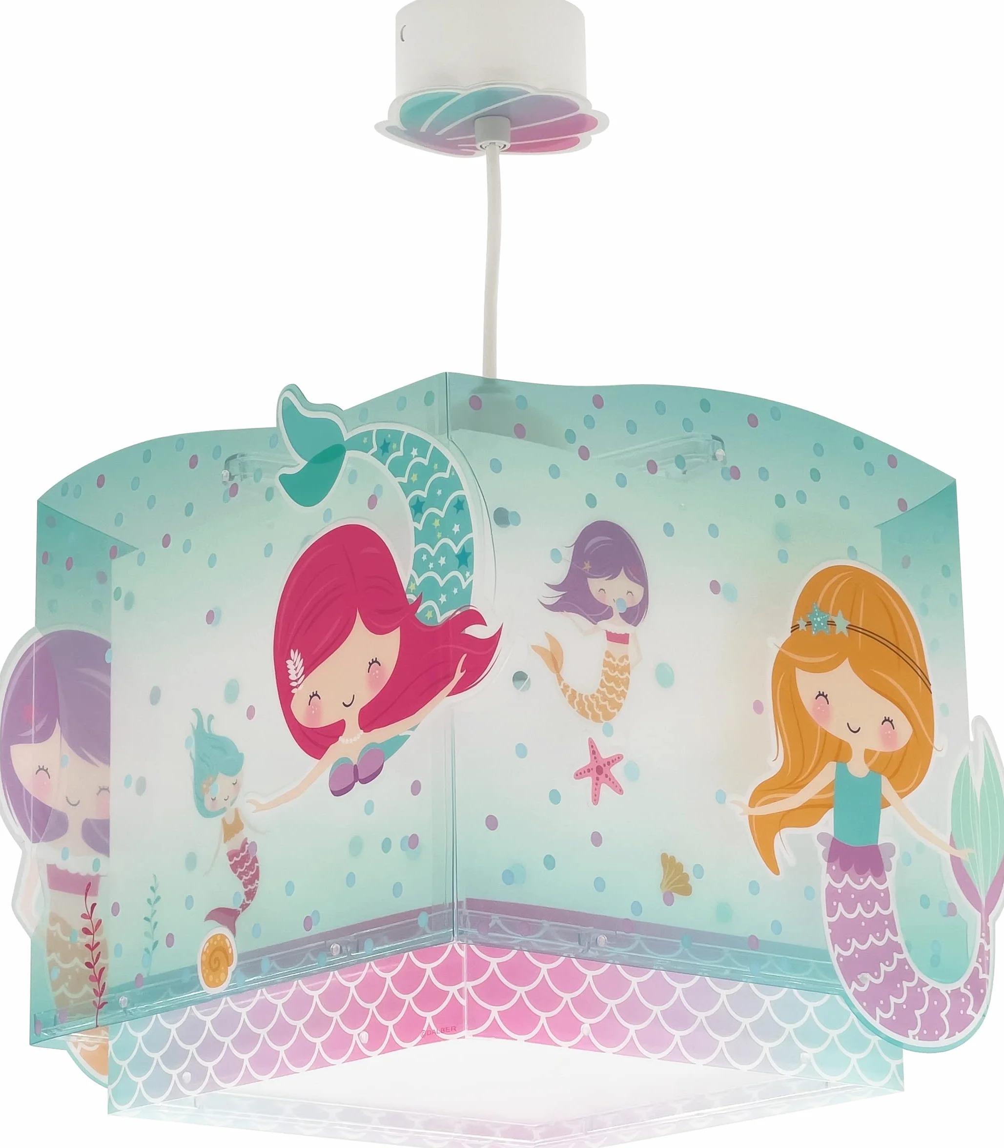 Dalber Lampe Suspension enfant Sirènes Mermaids E27 Turquoise