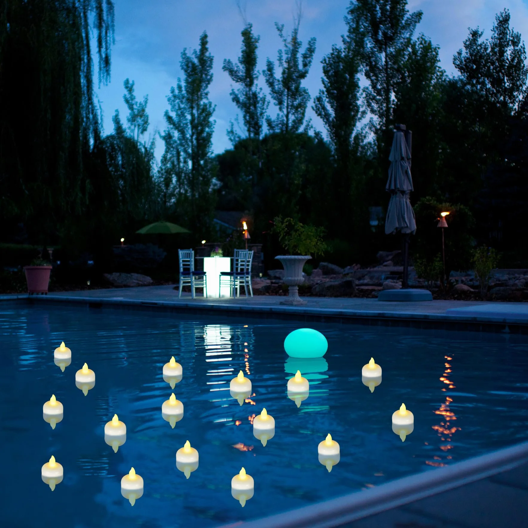 Bougies LED flottantes étanches Lot 96, sans flamme, blanches, pour mariage
