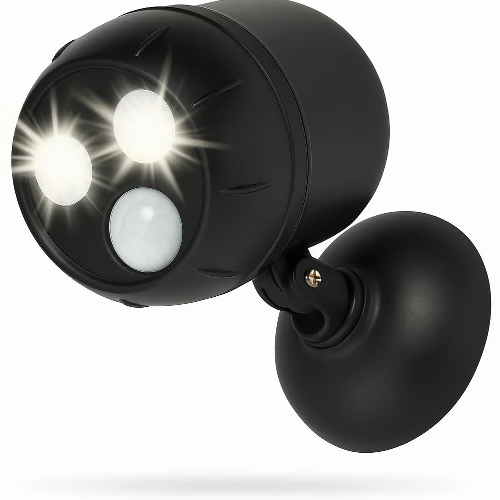 Lampe Detecteur de Mouvement Exterieur LED, 1000 Lumen, Projecteur Sans Fil, Tête Rotative 360°