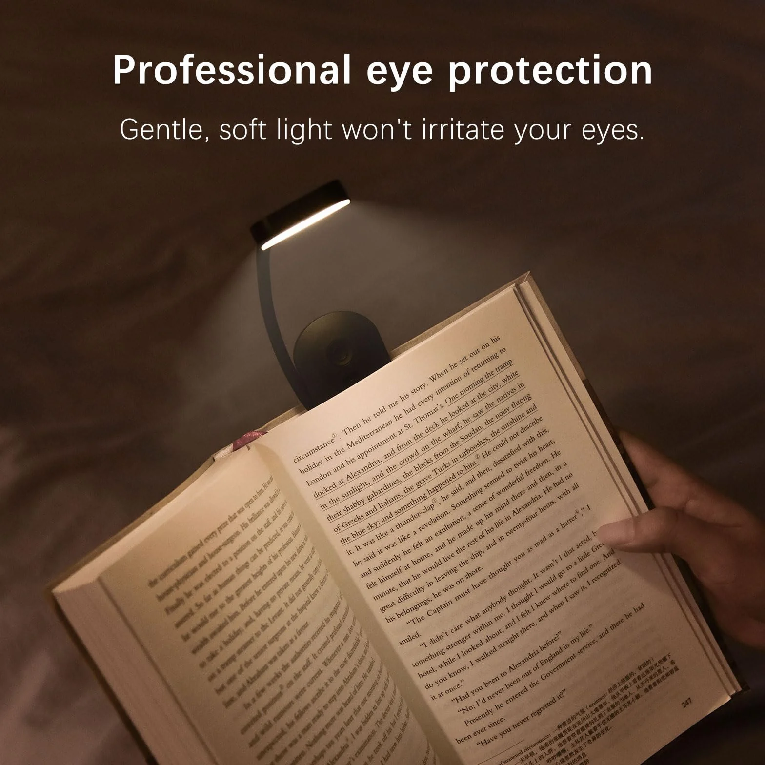 Lampe de Lecture Rechargeable 9 LED Liseuse Lampe Clip 3 Couleurs 3 Luminosités Rotation Flexible 360°