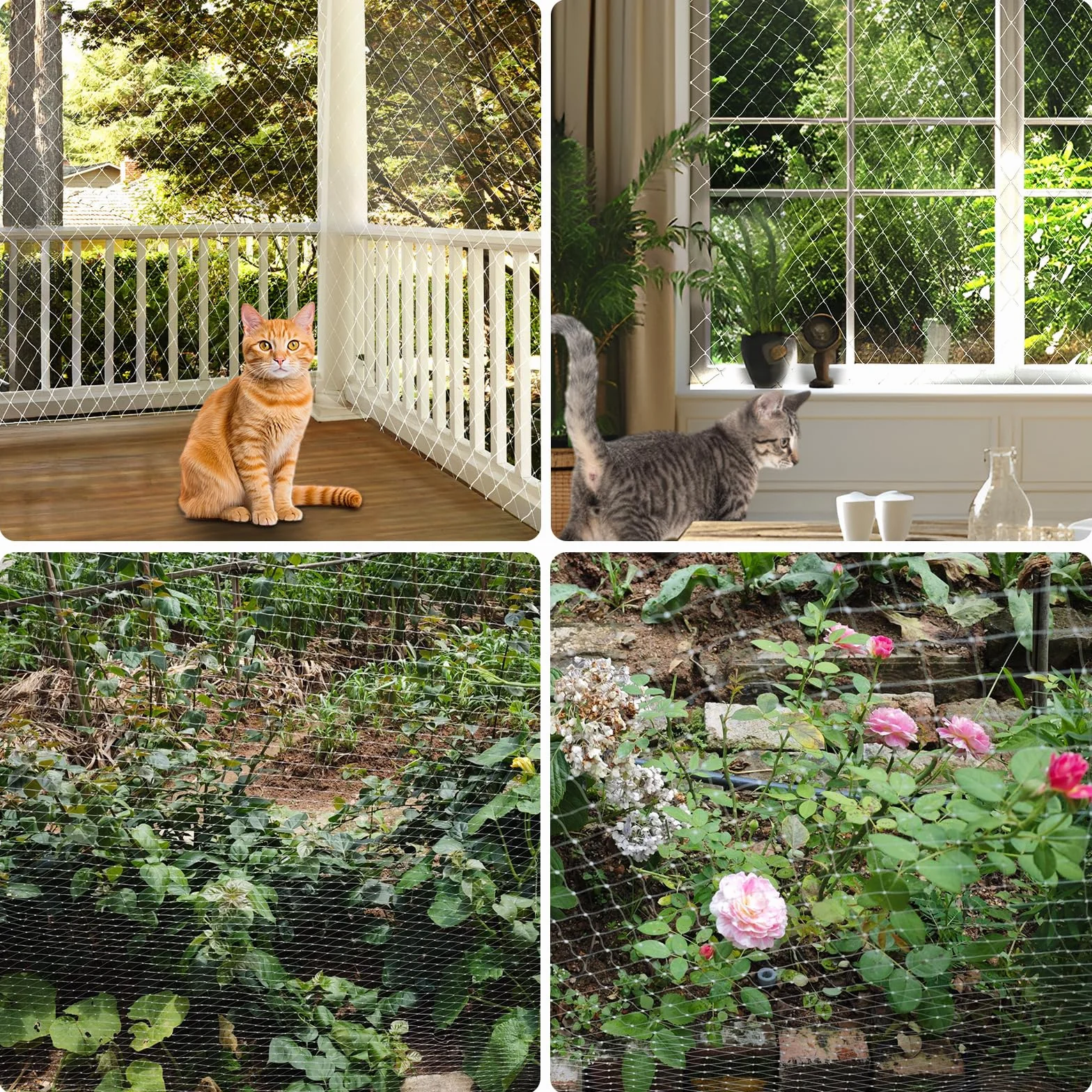 Filet de Protection Chat Transparent 3 x 8 m pour Balcon