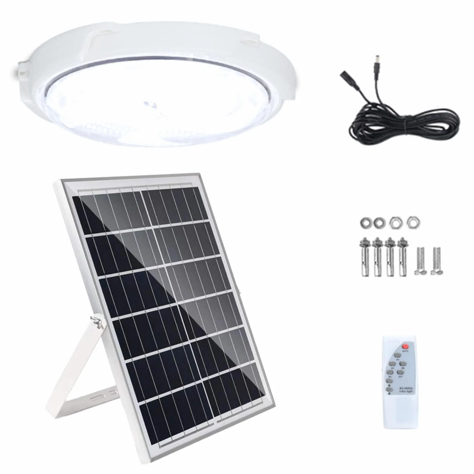 Solaire Lampe de Plafond Extérieur 100W avec Télécommande Câble 5m