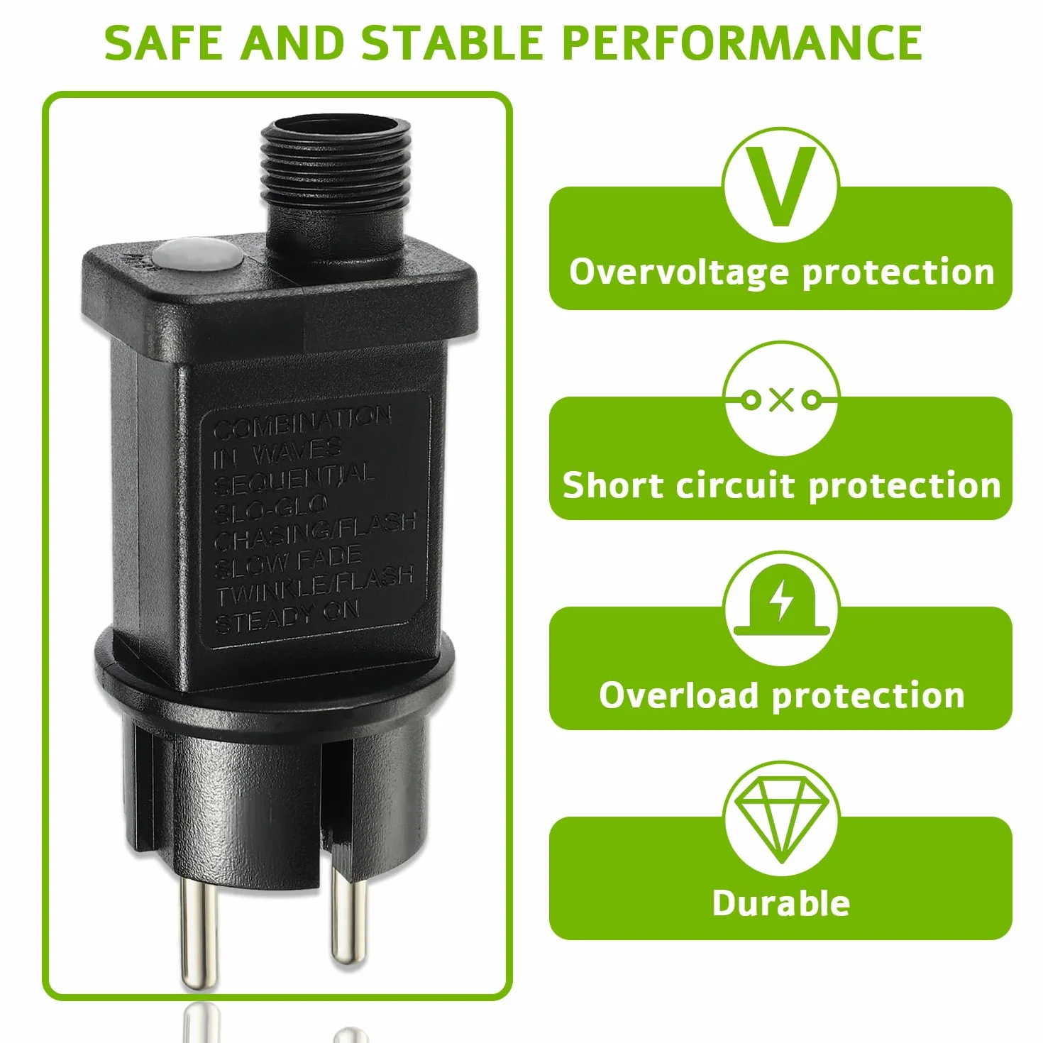 LED Transformateur 31V 9W IP44 avec Minuterie 8 Modes pour Lumières de Décoration
