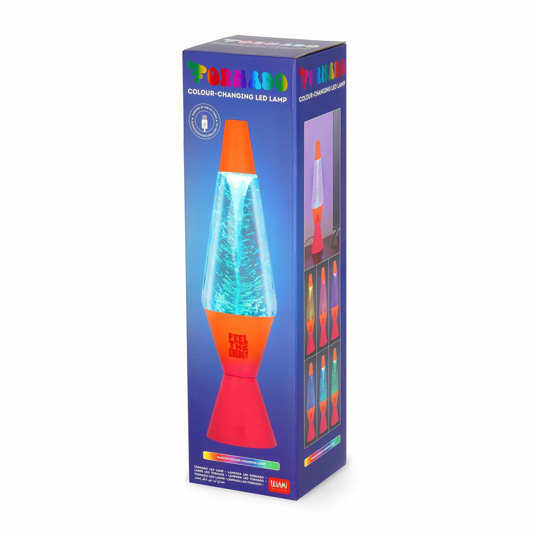 LEGAMI Lampe Led Tornado Feel The Energy Multicolore 9x37 cm USB/DC